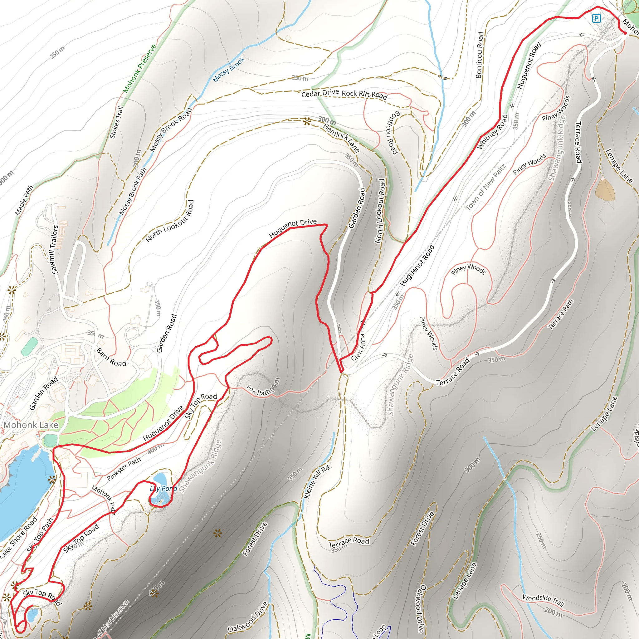 Skytop Reservoir and Lily Pond Loop Trail mobile static map
