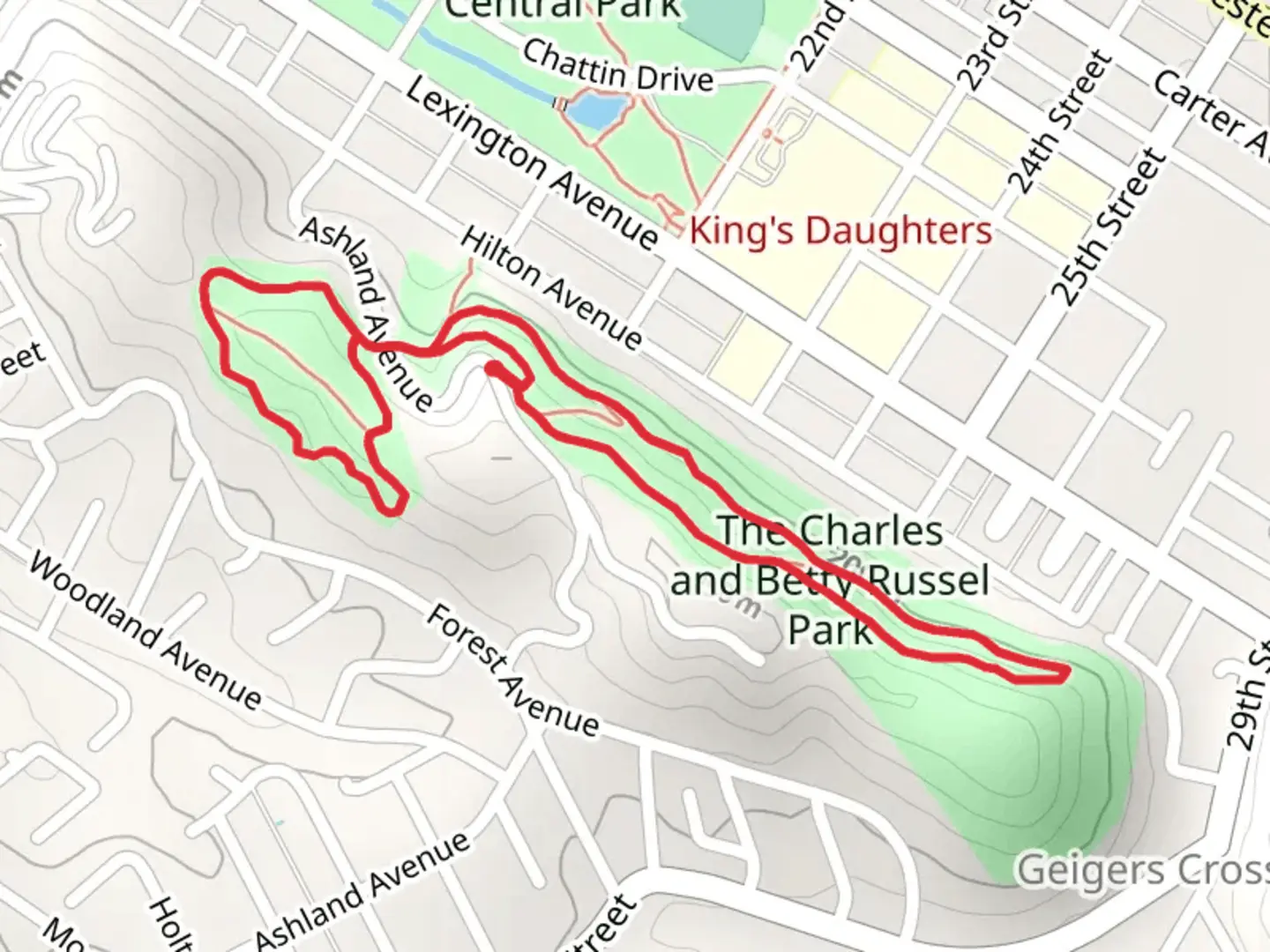 An image depicting the trail Blue, Orange and White Loop Trail and its surrounding area.