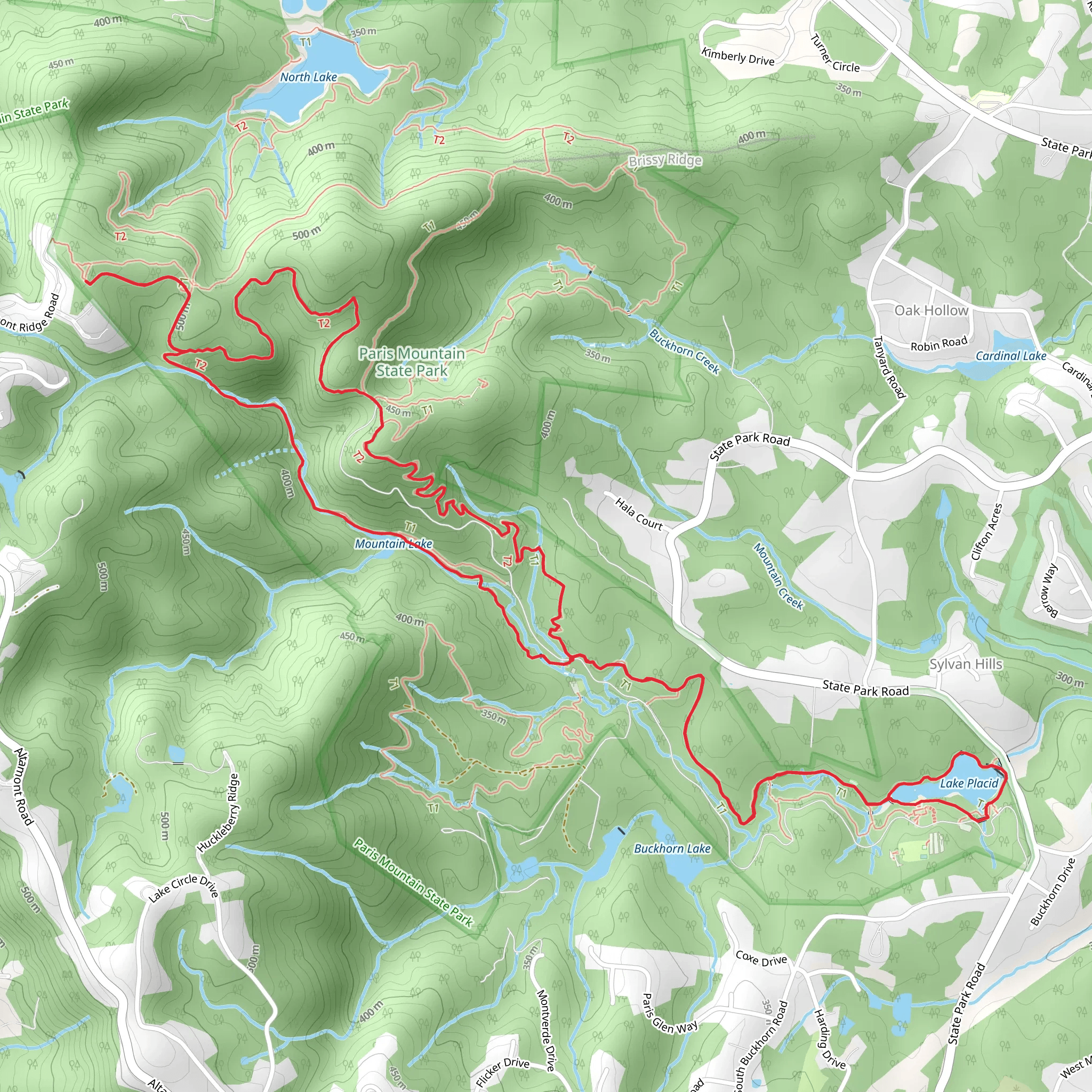 Sulphur Springs and Lake Placid Loop Trail mobile static map