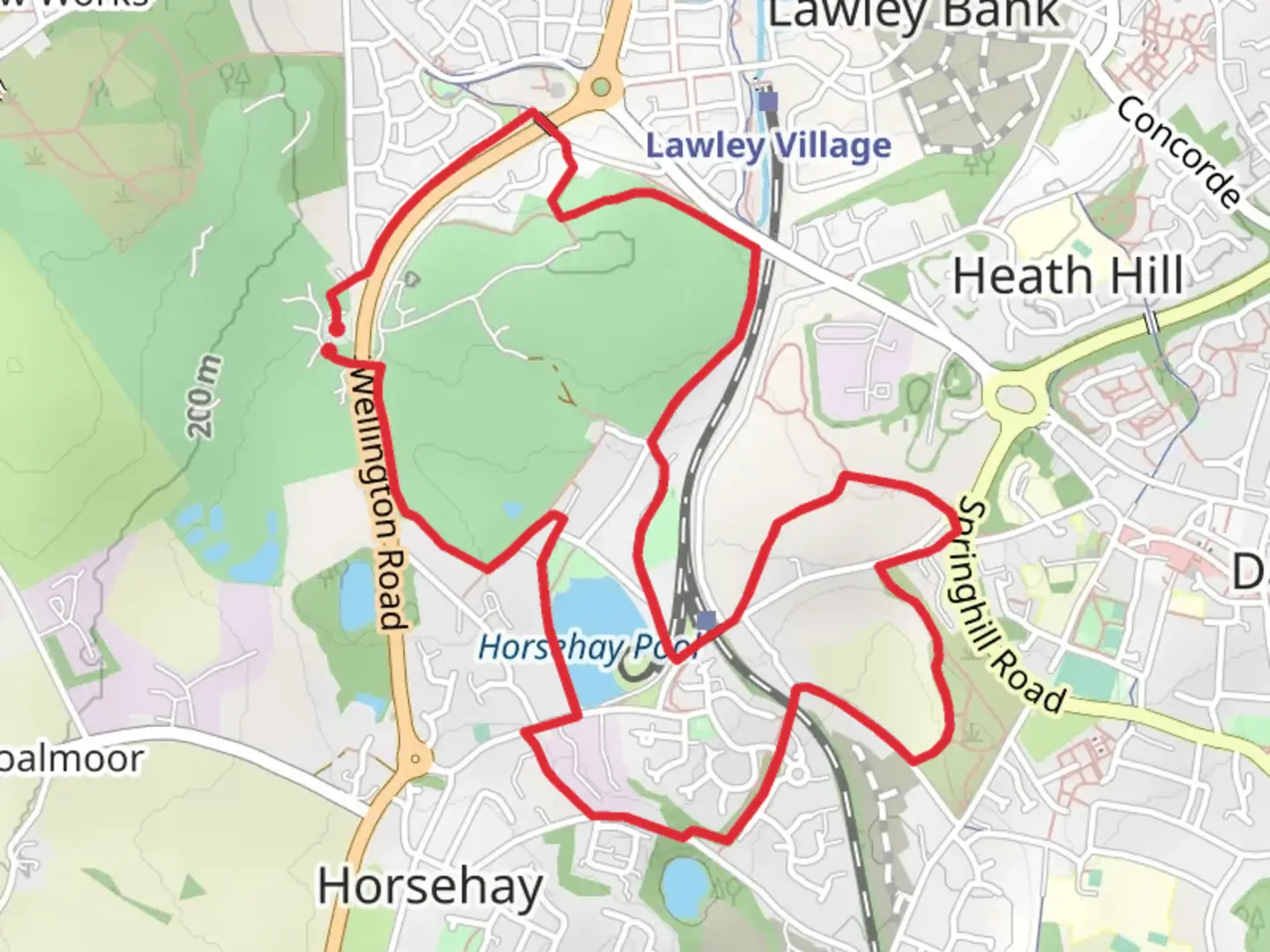 An image depicting the trail Horsehay and its surrounding area.