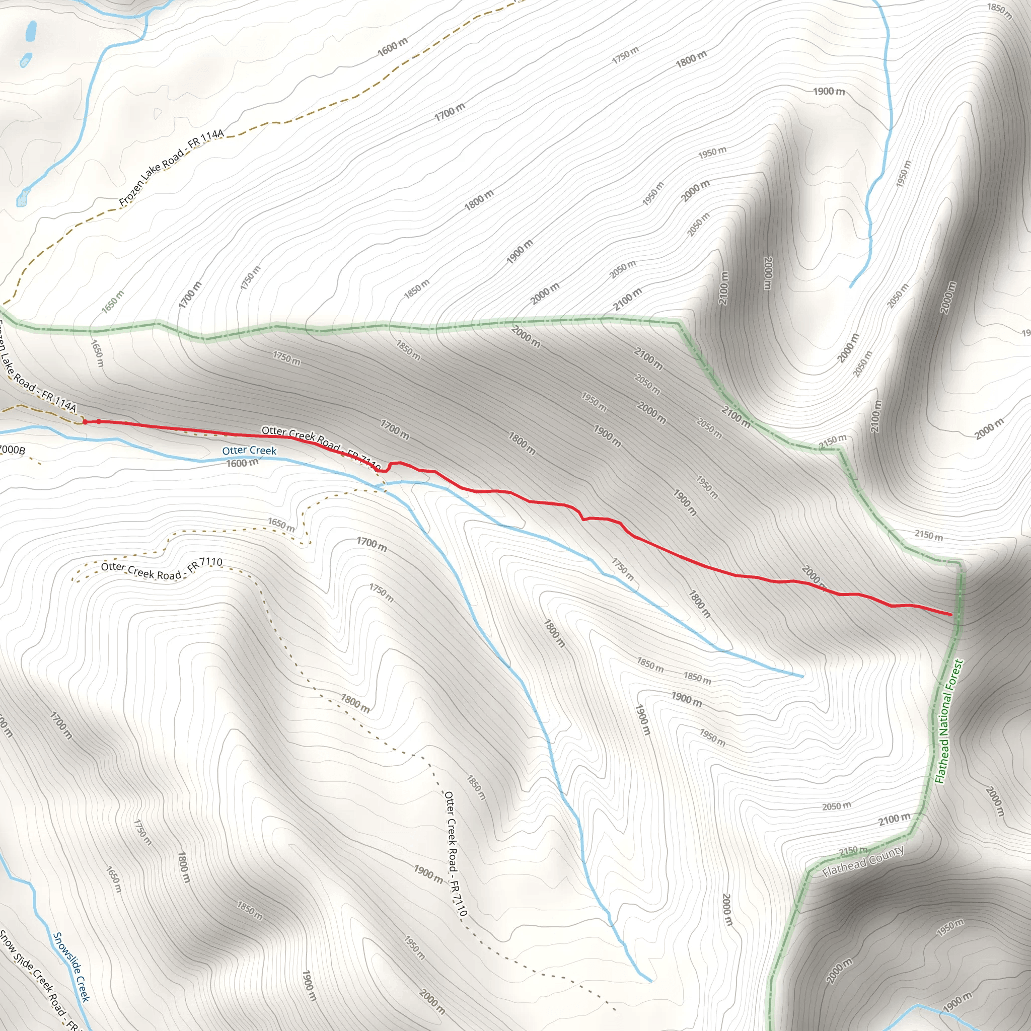 Otter Creek Trail mobile static map