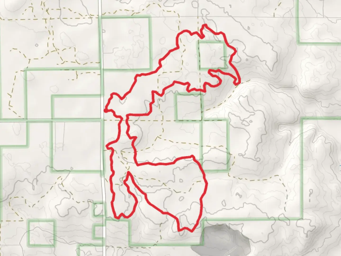 An image depicting the trail Ogemaw Hills Pathway Full Loop and its surrounding area.