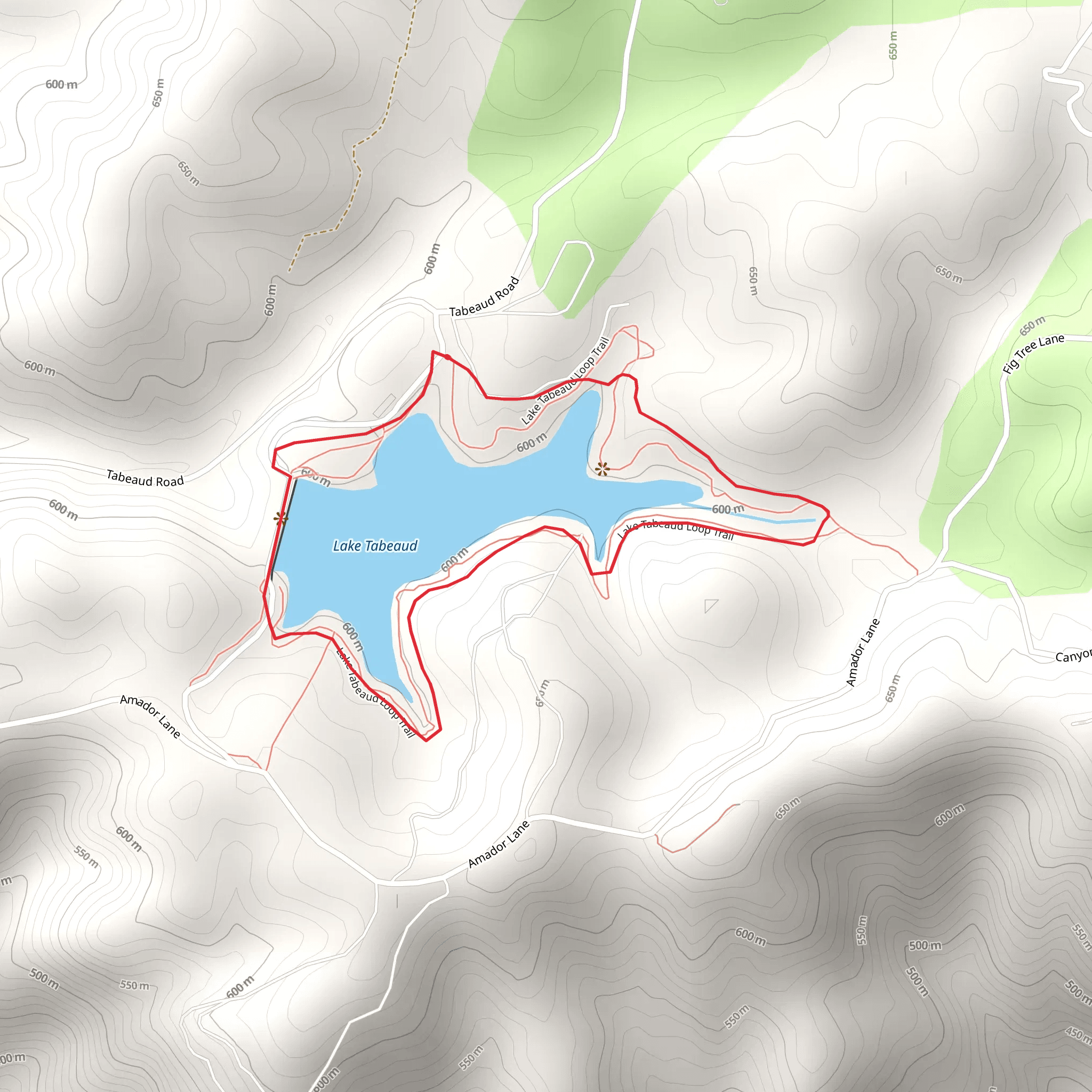 Lake Tabeaud Loop Trail mobile static map