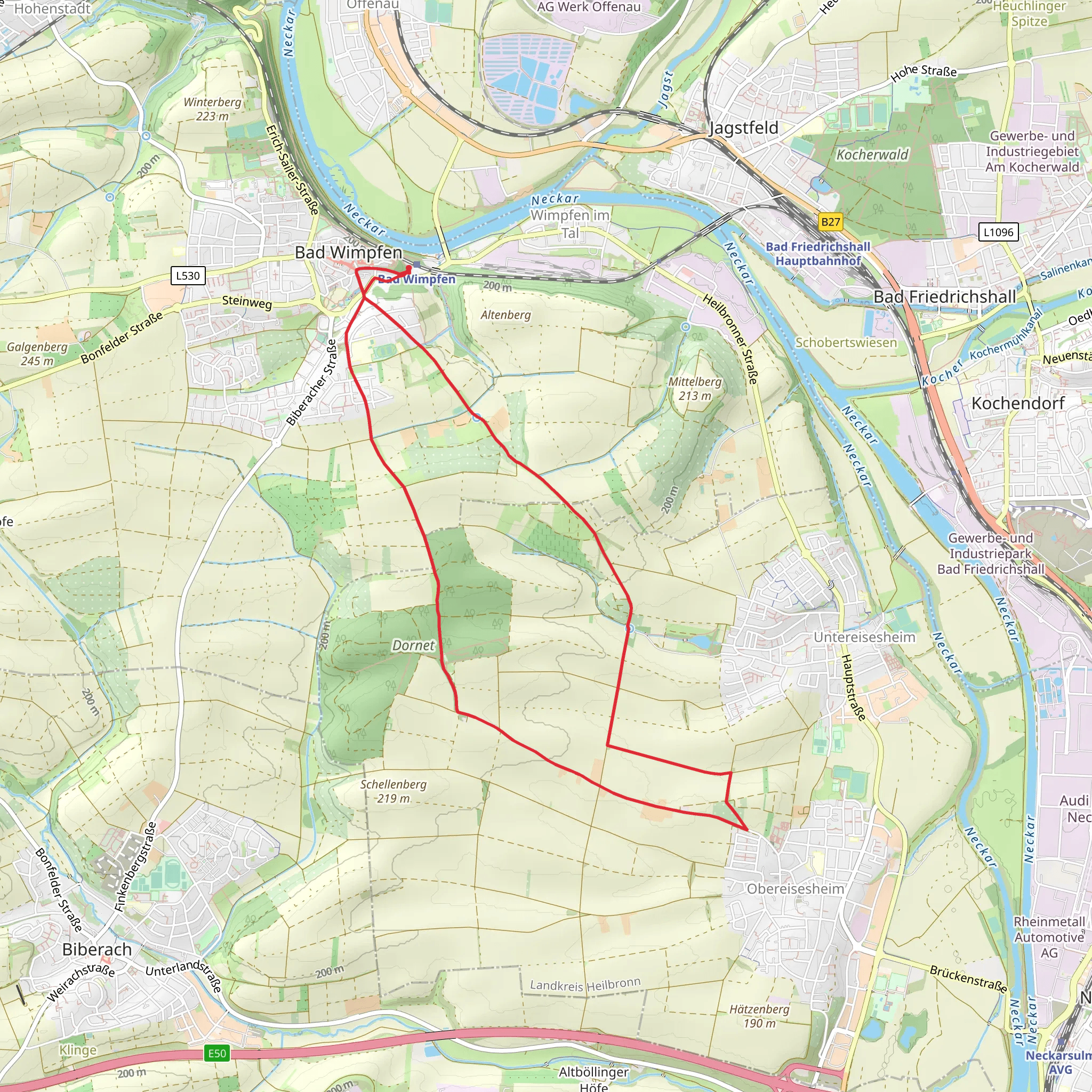 Holzweg and Hoehenhoefe mobile static map