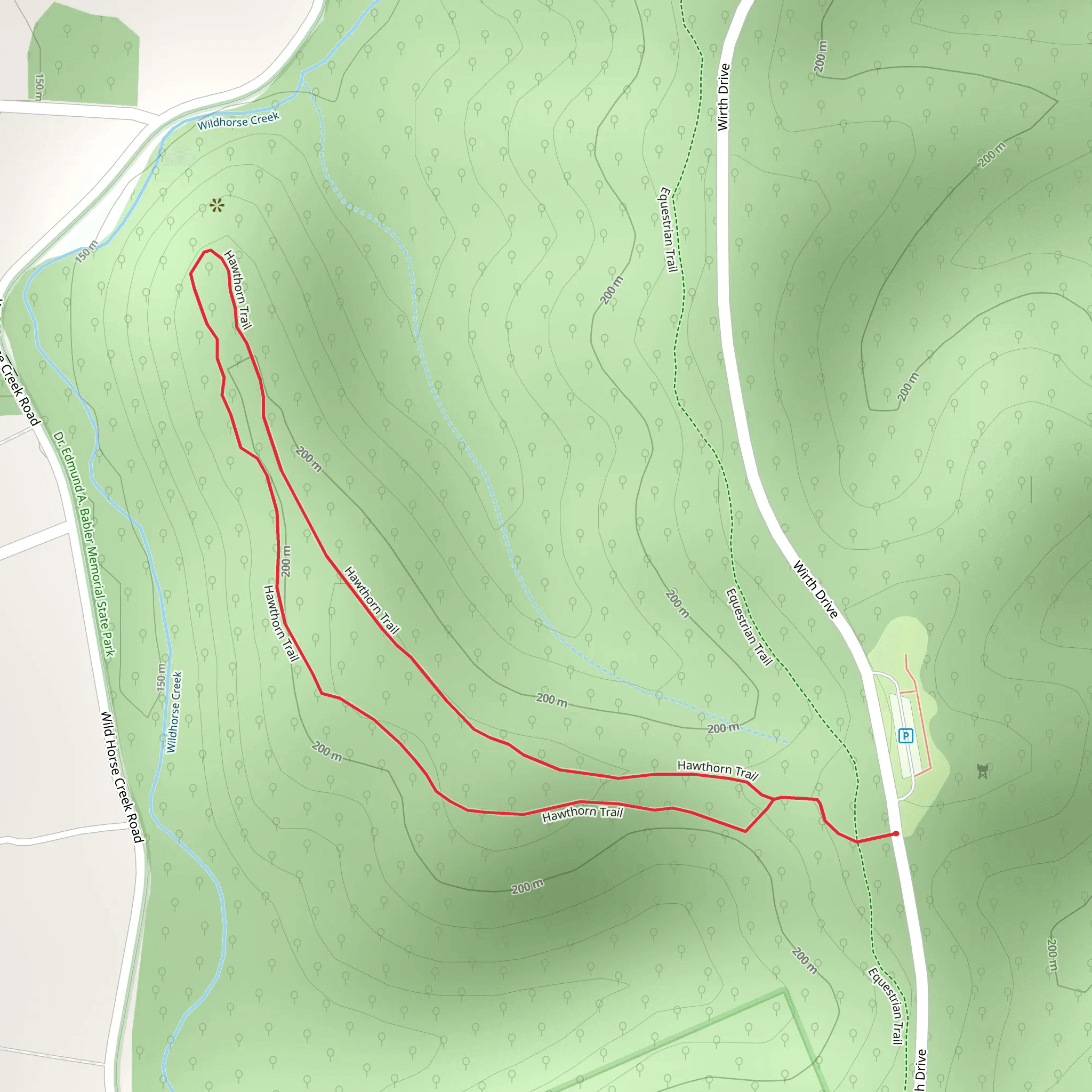 Hawthorn Loop Trail mobile static map