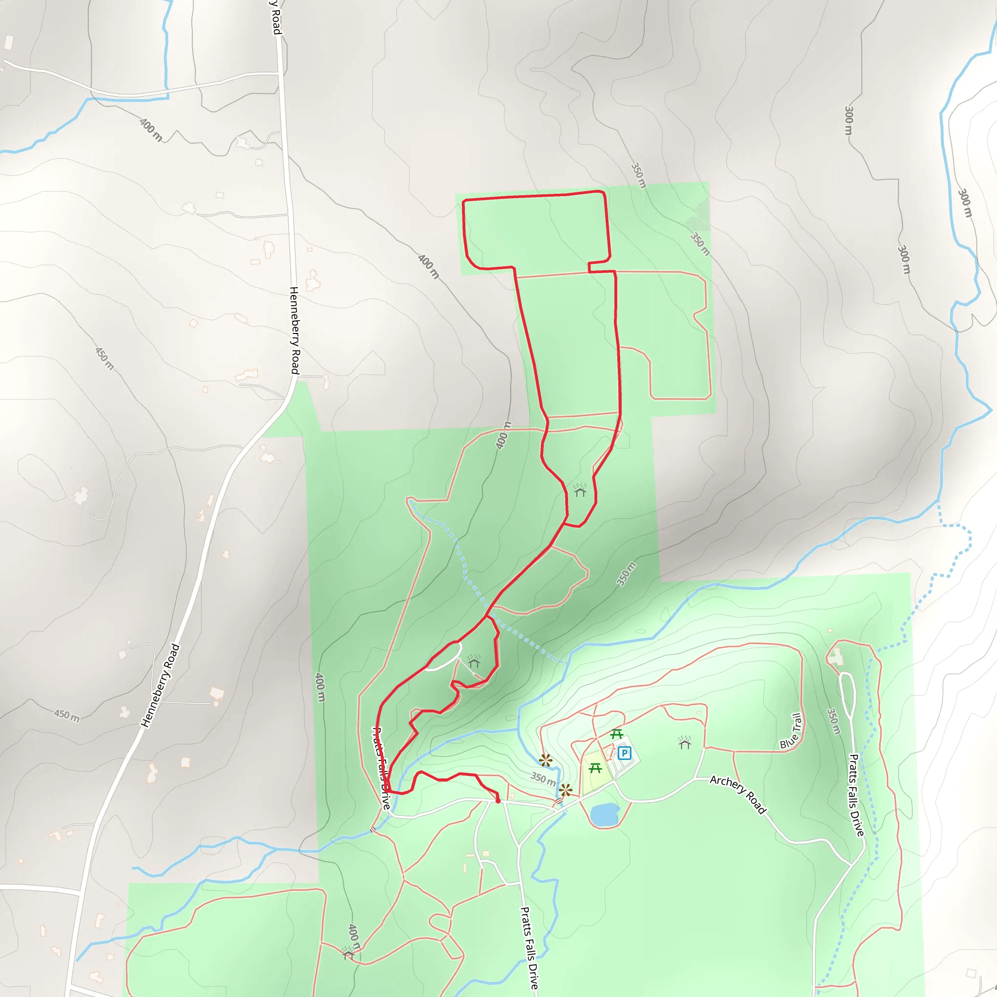 Pratts Falls Road Loop mobile static map