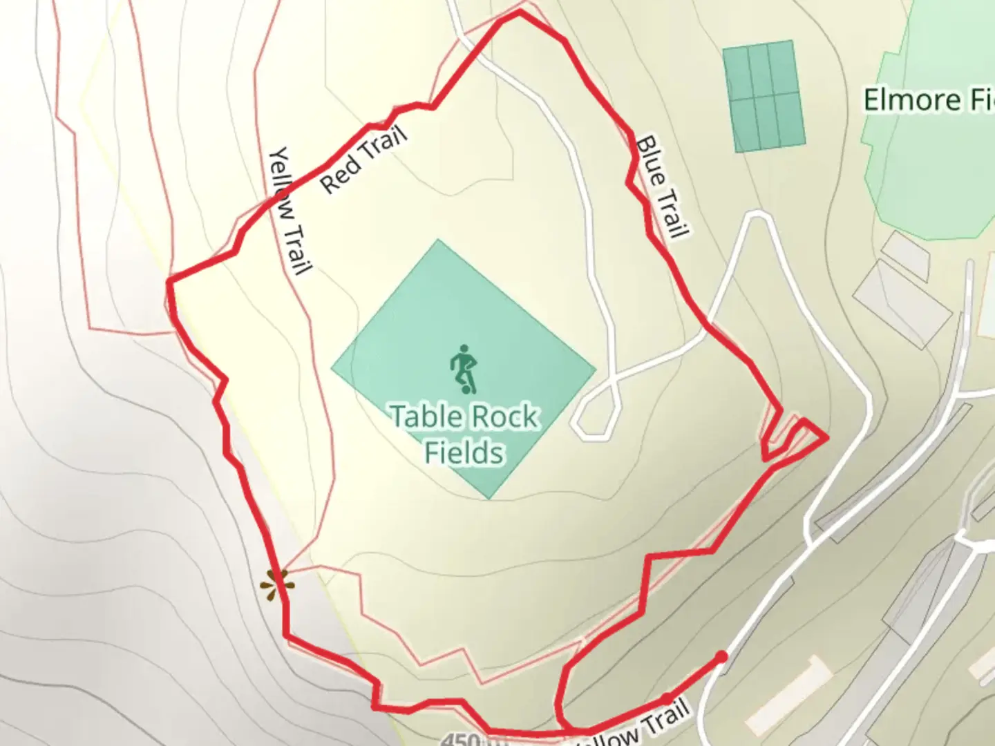 An image depicting the trail Table Rock Fields Loop and its surrounding area.