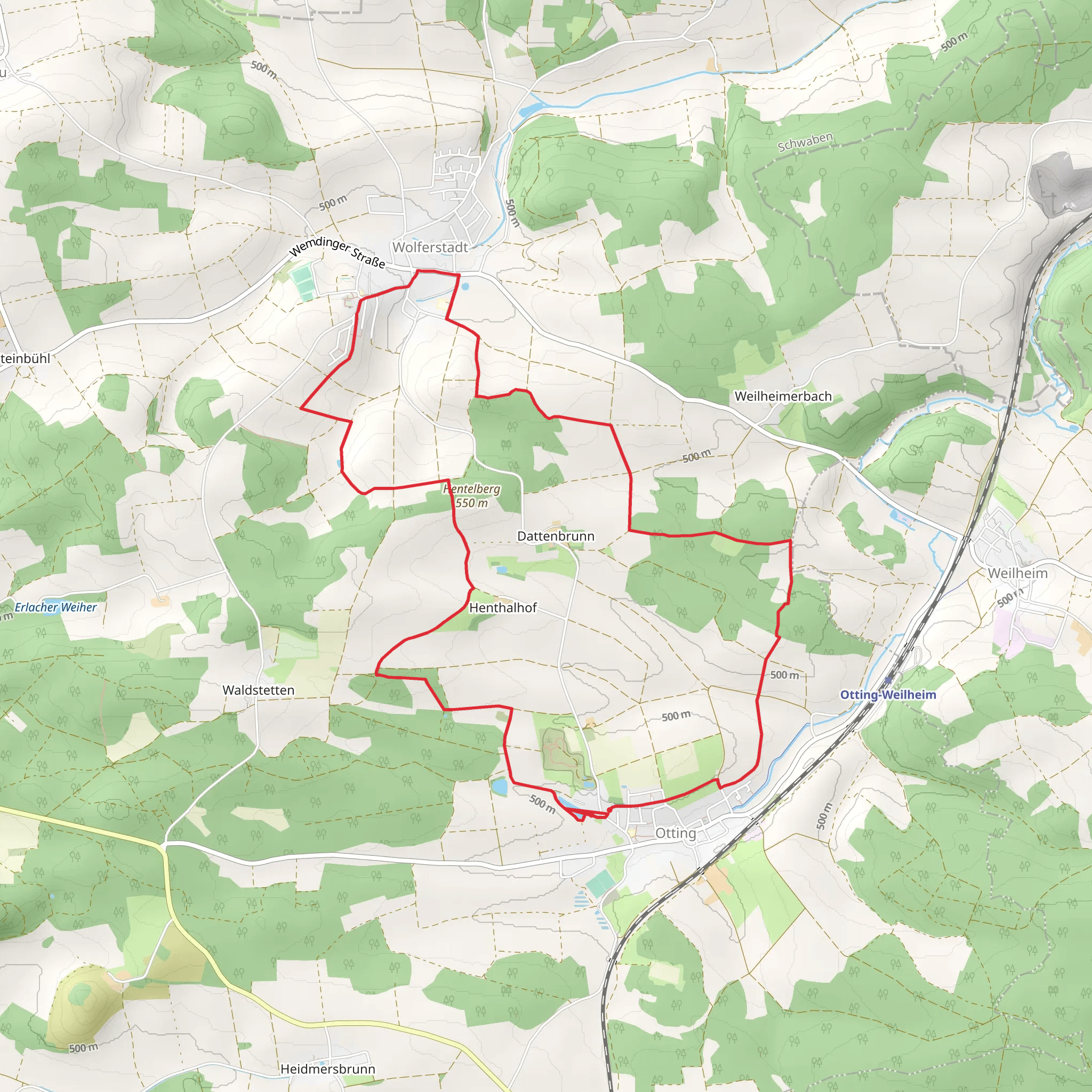 Rundwanderweg Monheum mobile static map