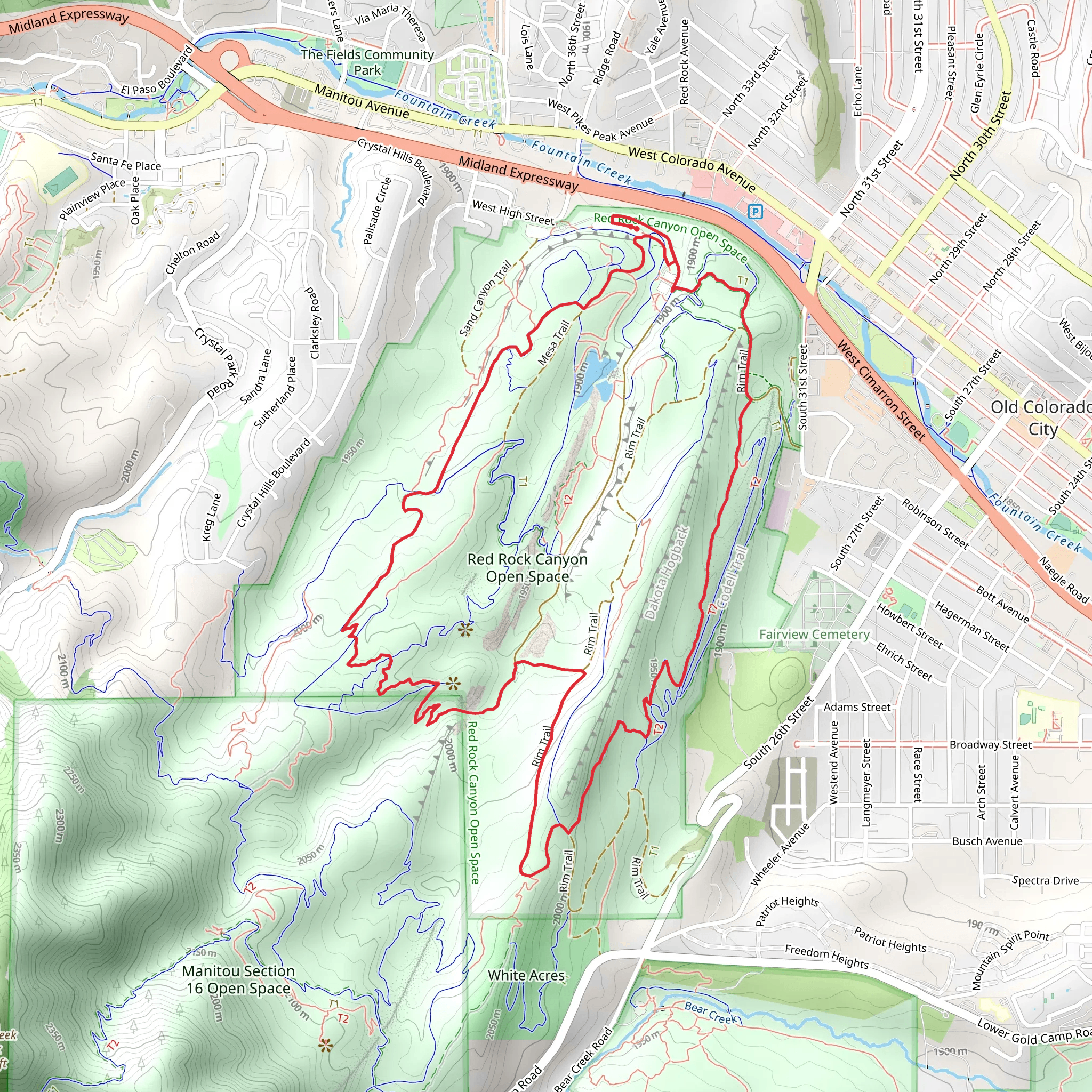 Red Rock Canyon Open Space Loop mobile static map