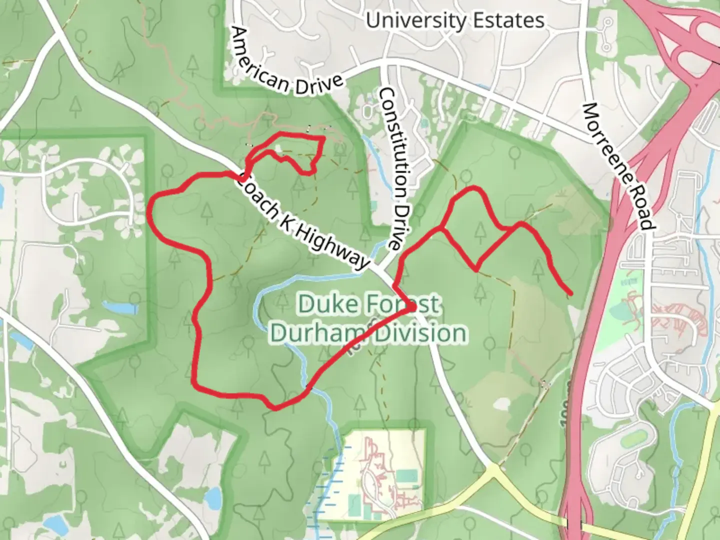 An image depicting the trail Mud Creek and Shepherd Nature Trail and its surrounding area.
