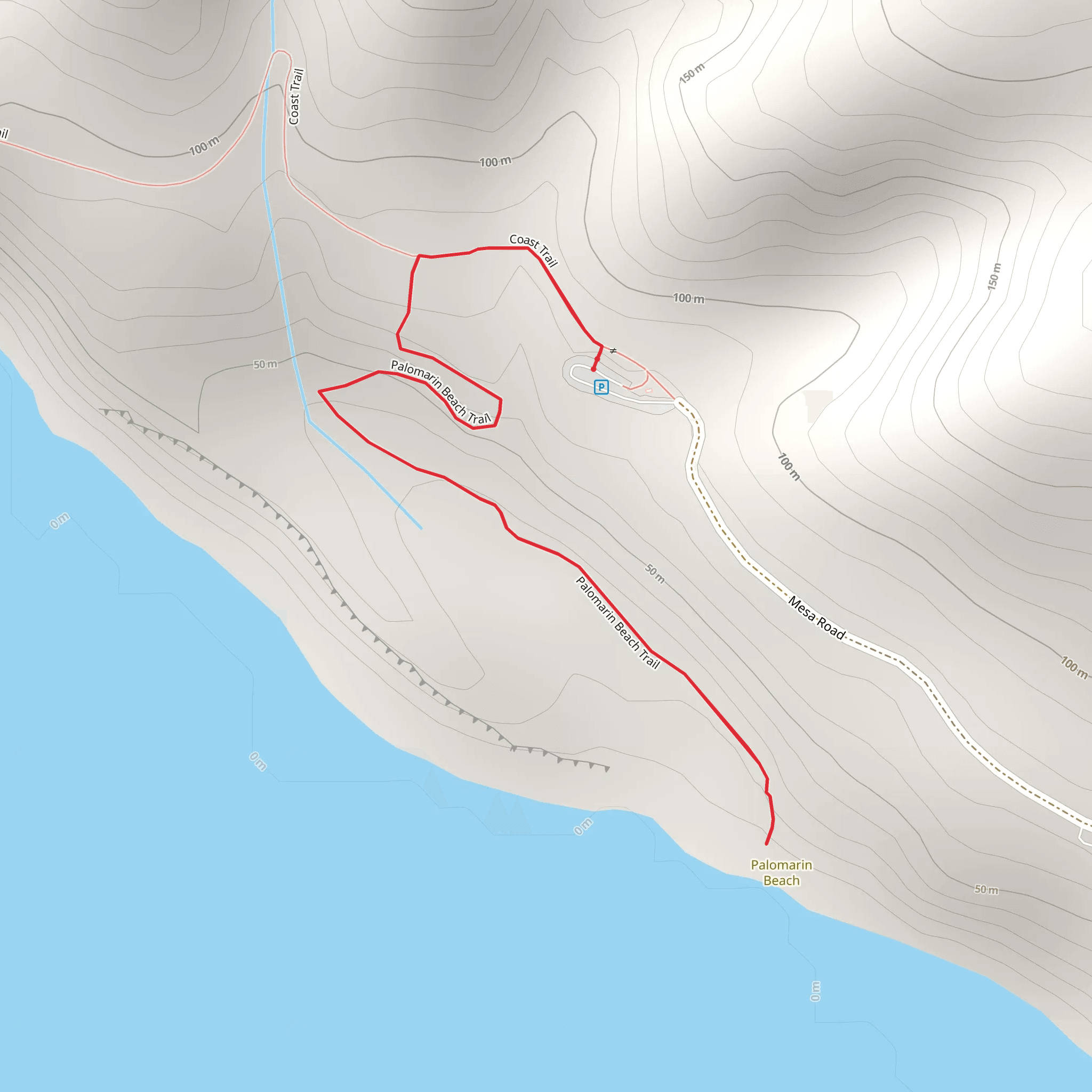 Palomarin Trail mobile static map