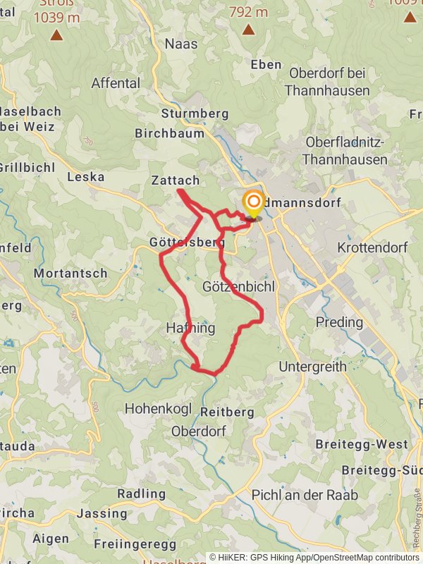 Weiz - Hofstatt Forest Loop Trail mobile static map