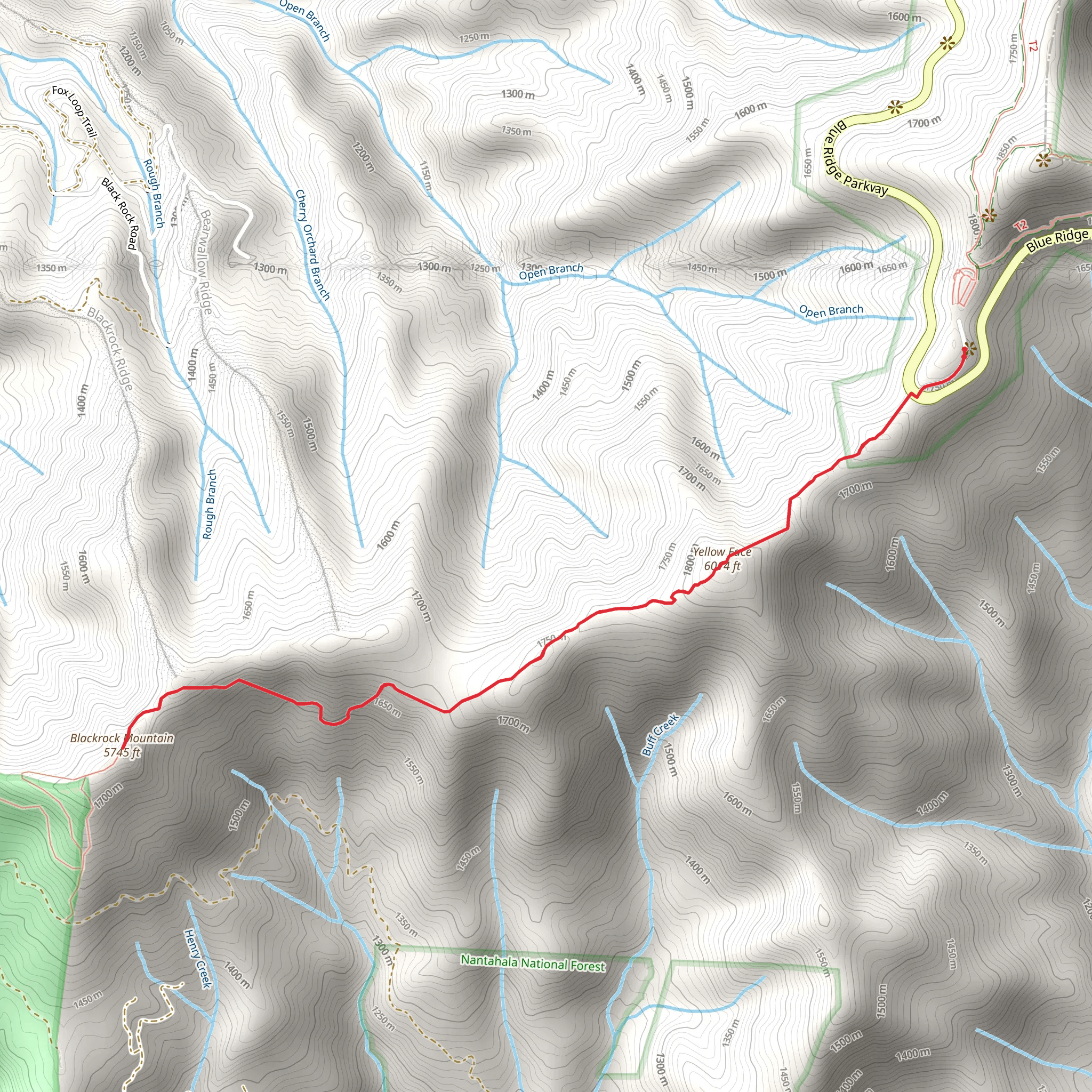 Blackrock Mountain and Yellow Face mobile static map