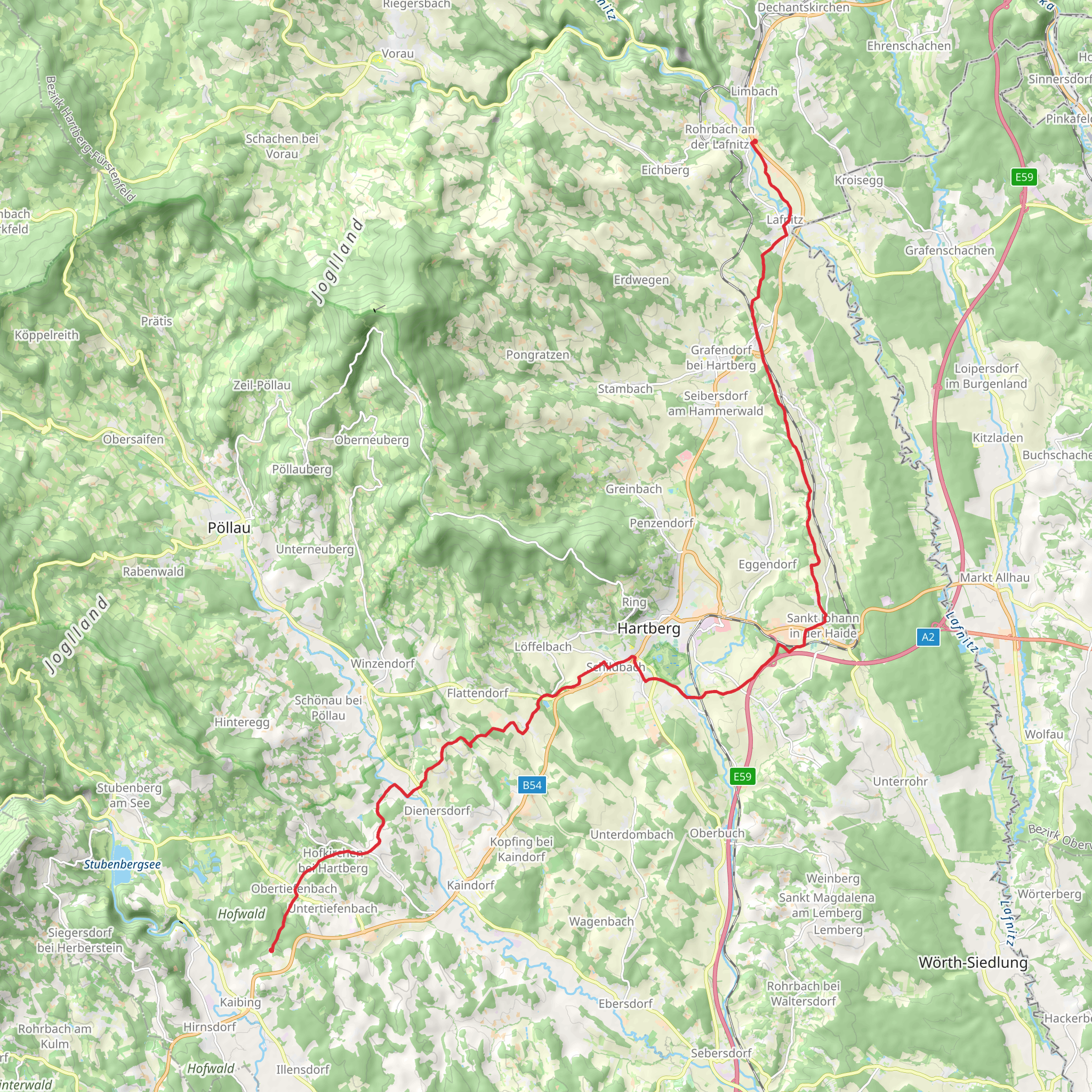 Heiligenbrunn - Lebing - Fieberbründl mobile static map