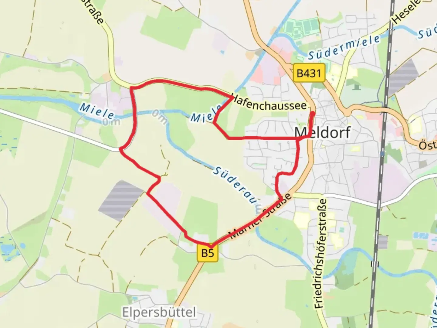 An image depicting the trail Wanderwege in und um Meldorf Tour Loop and its surrounding area.