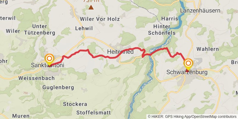 Camino Lucerne-Geneva stage 8 Map