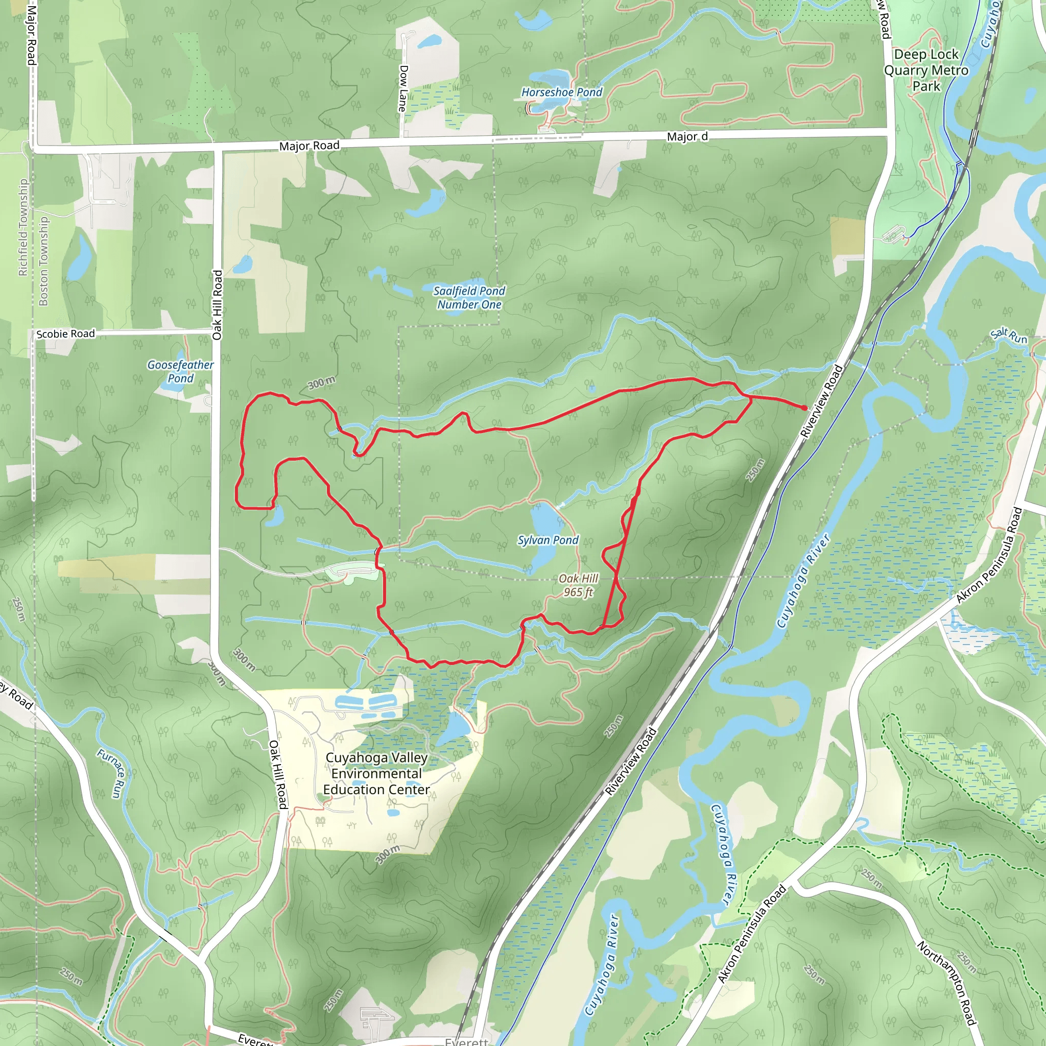 Oak Hill and Plateau Loop Trail mobile static map