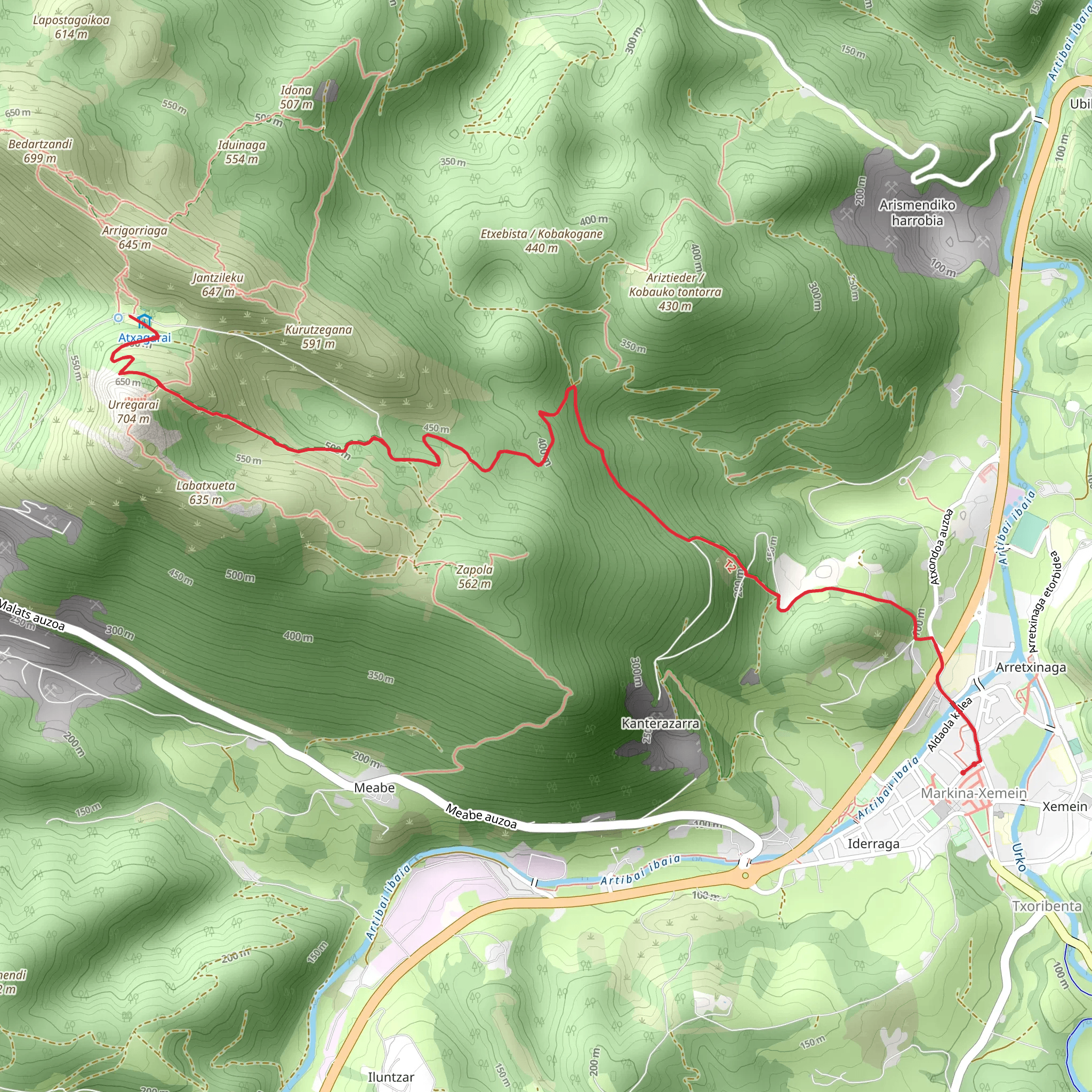 Trail to Urregarai and Santa Eufemia PR BI 27 mobile static map