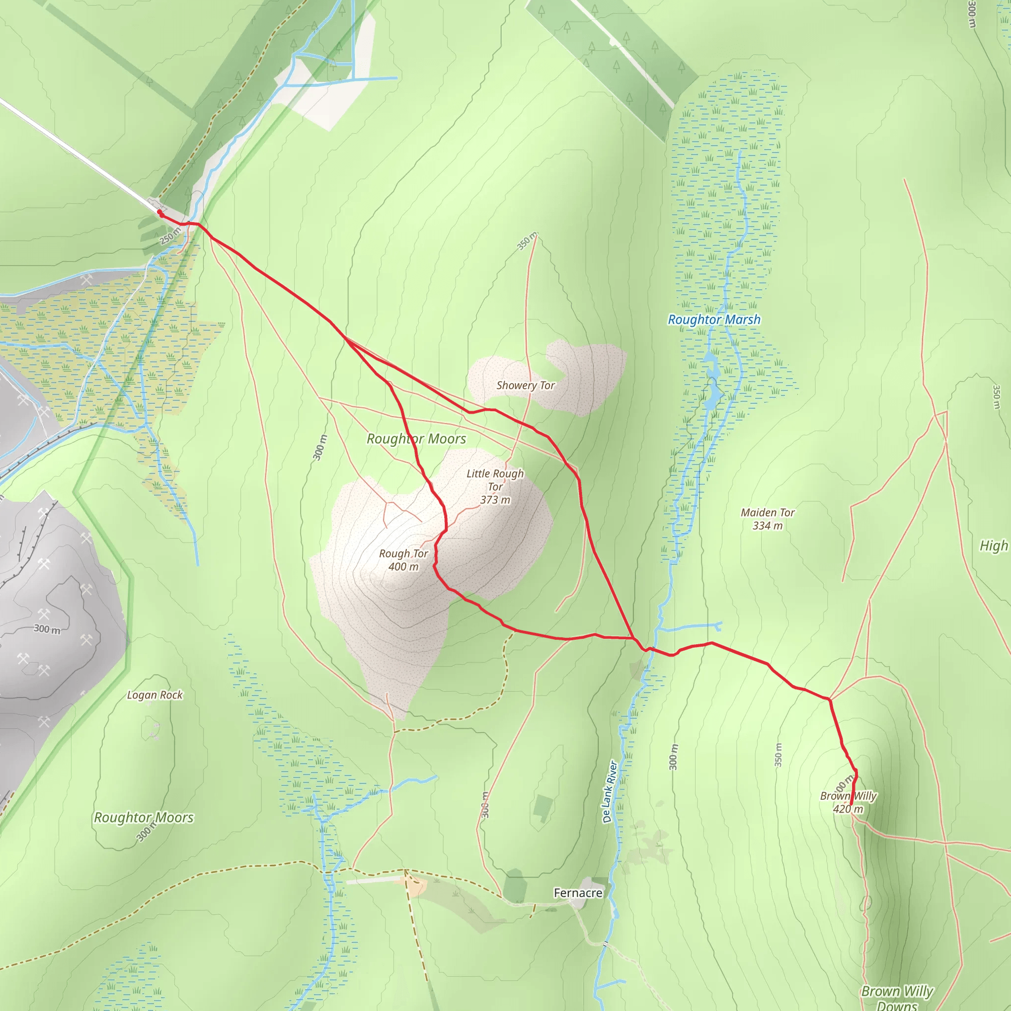 Brown Willy - Cornwall's highest Tors mobile static map