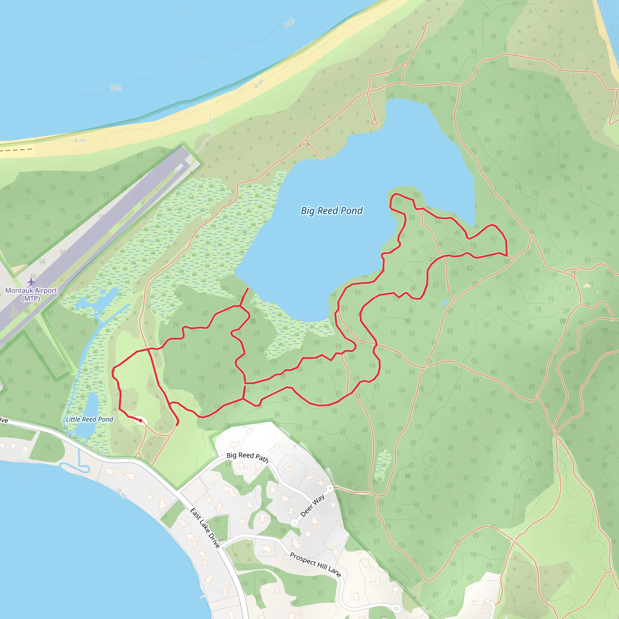 Little Reed Pond to Big Reed Pond Loop Trail mobile static map