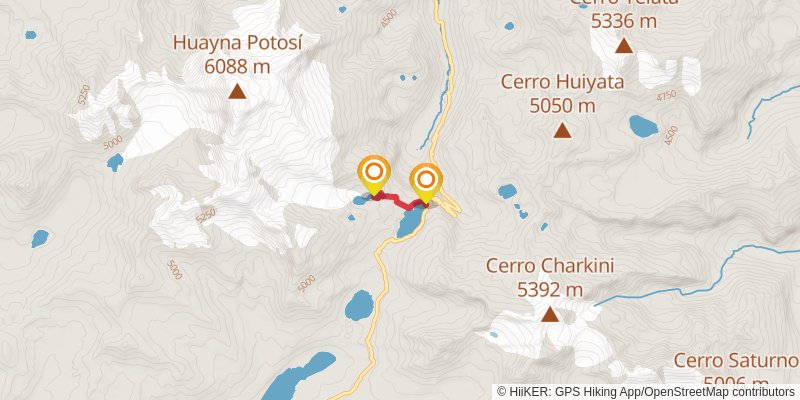 Huayna Potosí Trek spur 1 Map