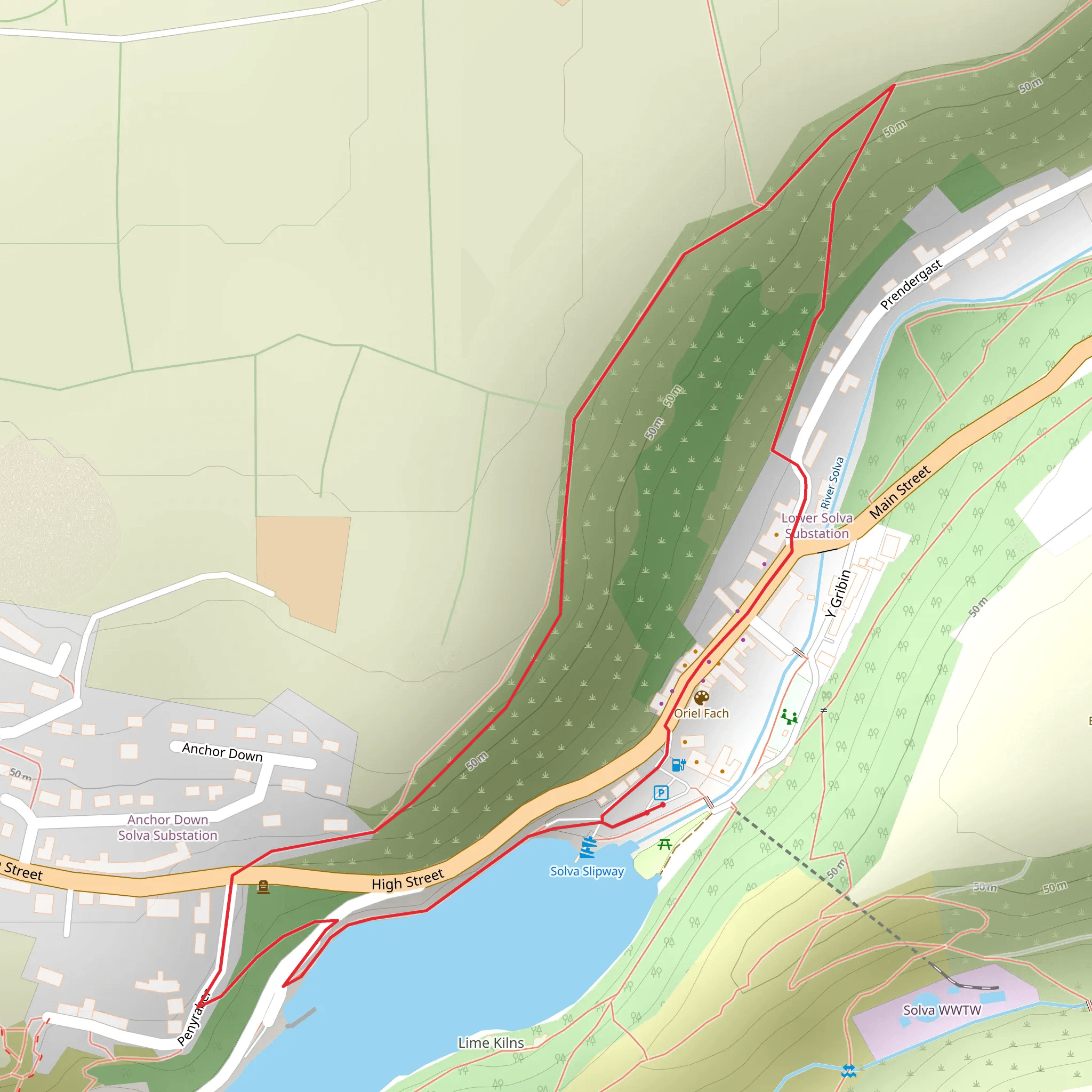 Lower Solva mobile static map