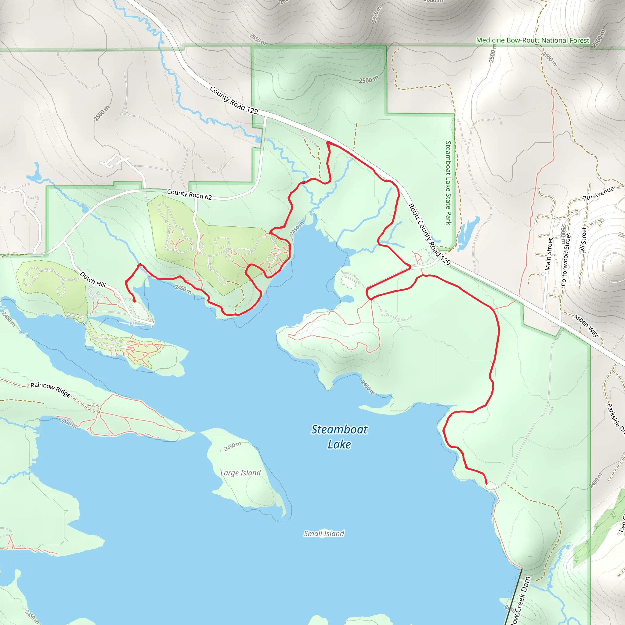 Willow Creek Trail - Steamboat Lake mobile static map