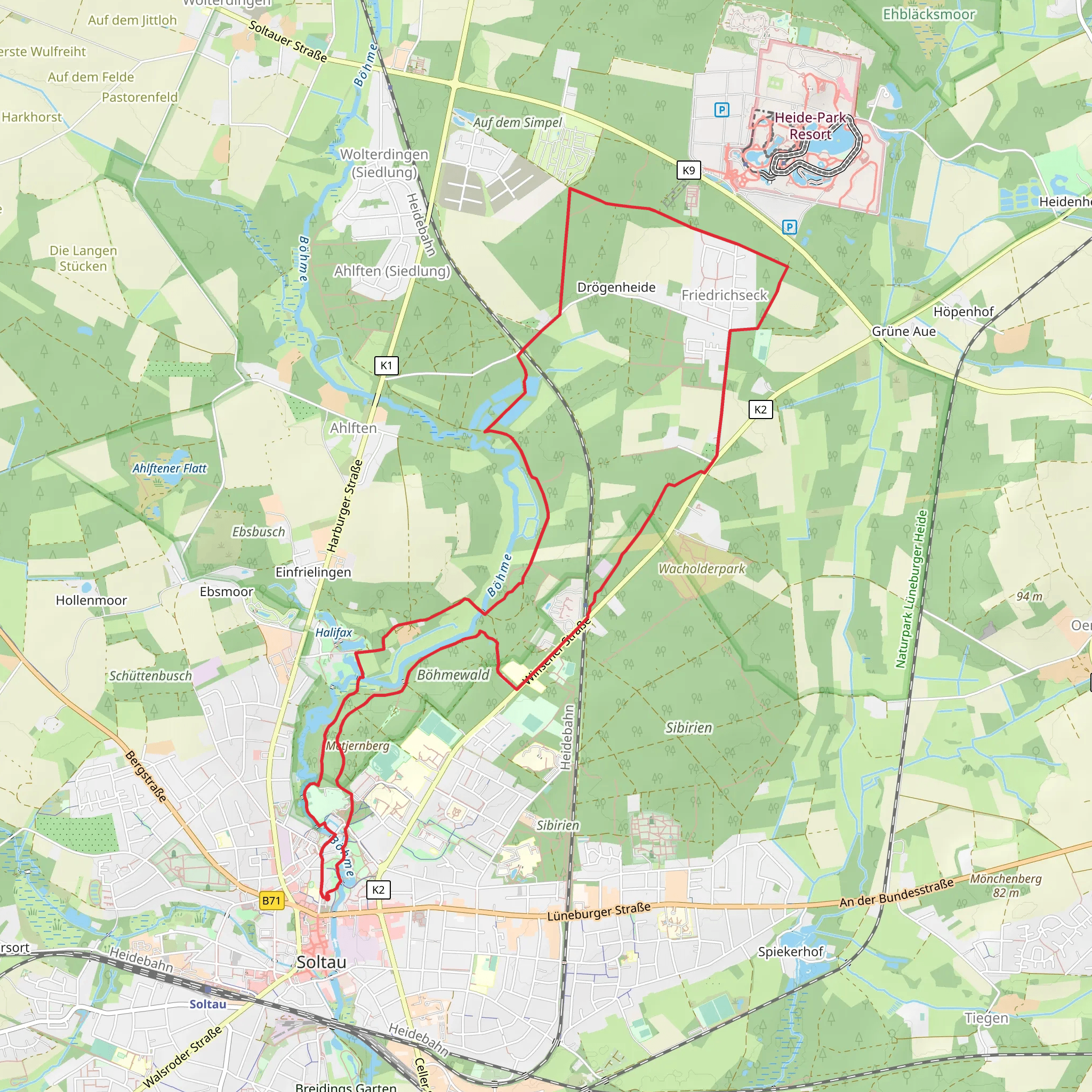 Stoehr Kreuz via Einfrielinger Weg and Hauptstraße mobile static map