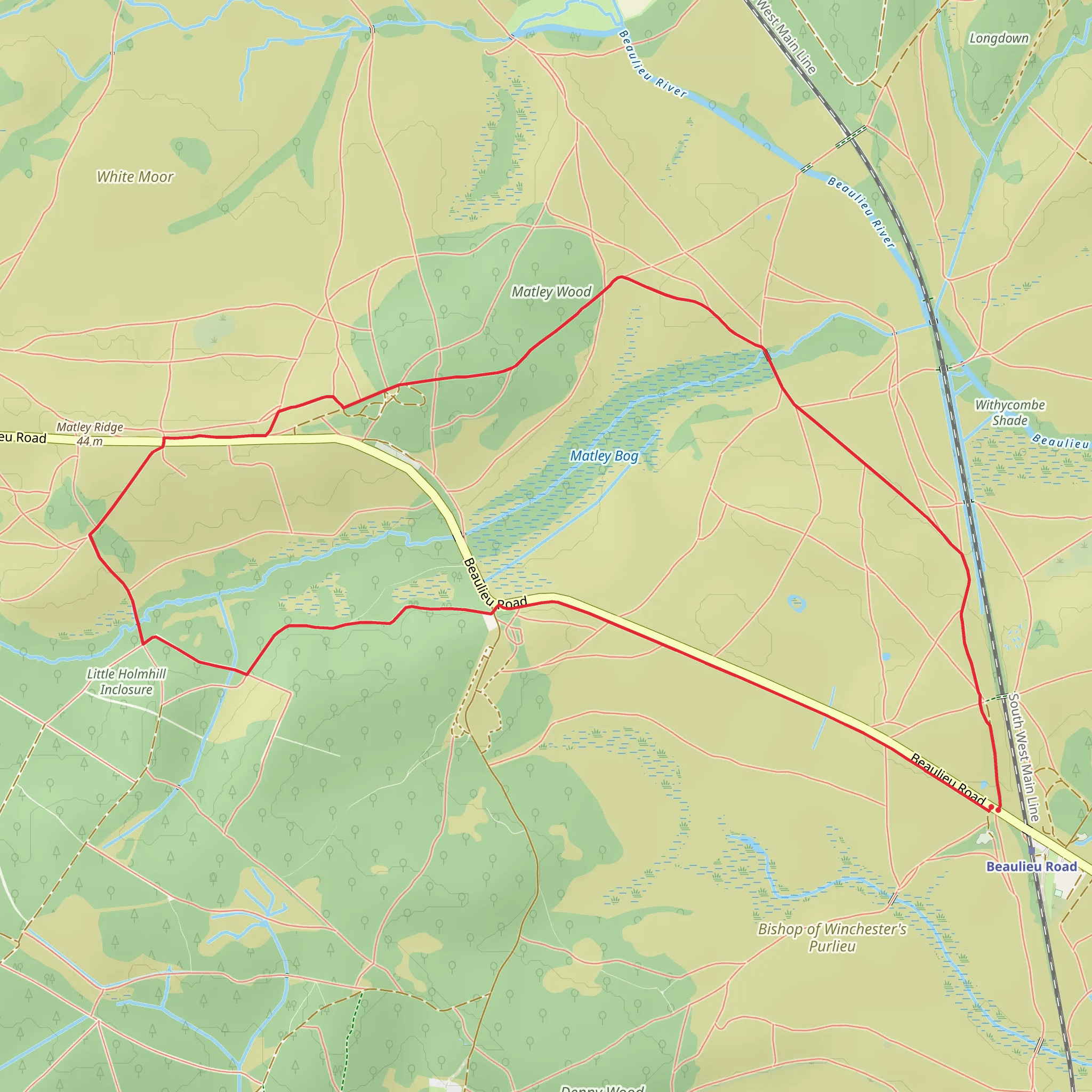 Matley Wood from Beaulieu Road mobile static map