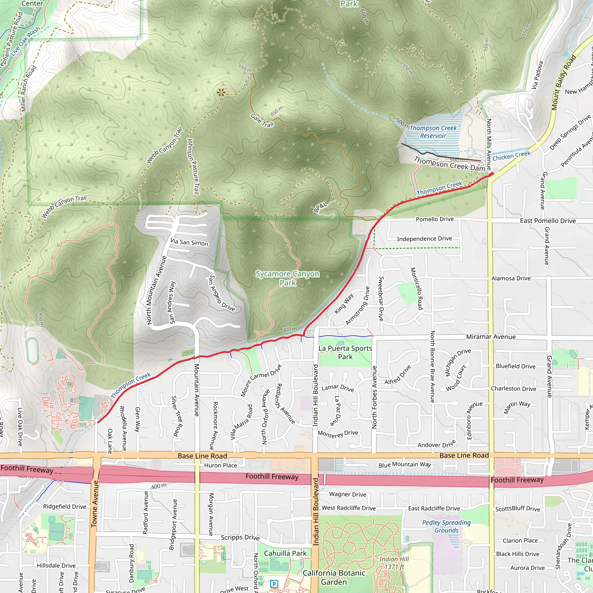 Thompson Creek Trail mobile static map