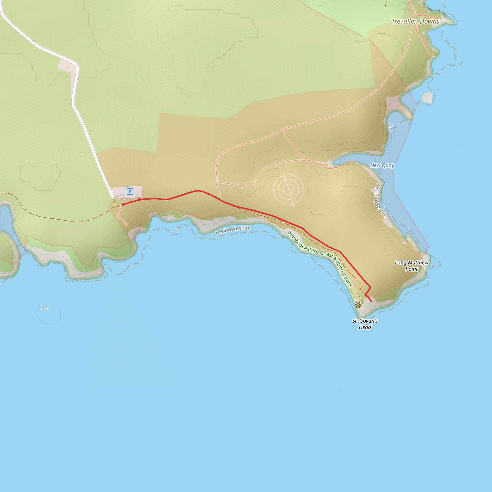 St Govan’s Head mobile static map