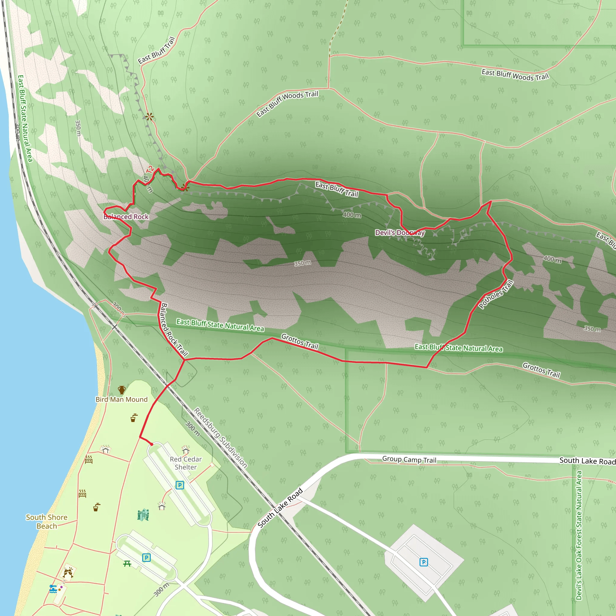 Grottos and Balanced Rock Loop Trail mobile static map