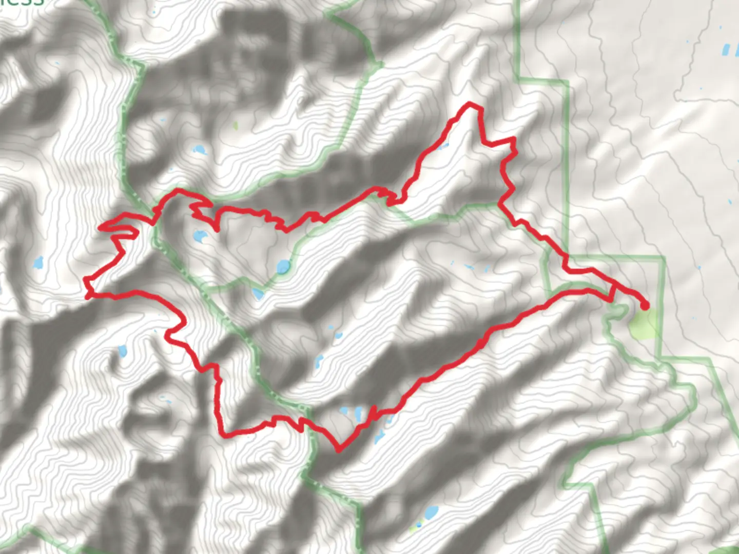 An image depicting the trail Horseshoe Lake and Venable Lakes Loop via Venable Trail and its surrounding area.