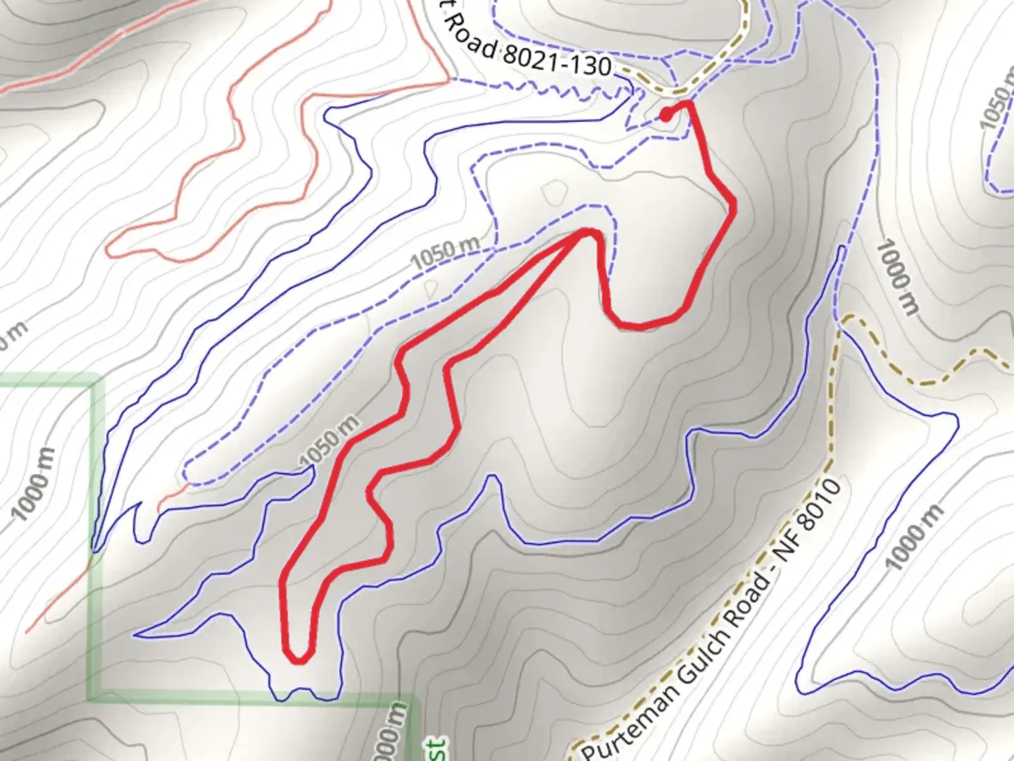 An image depicting the trail Whoop - Di - Do Spur Trail and its surrounding area.