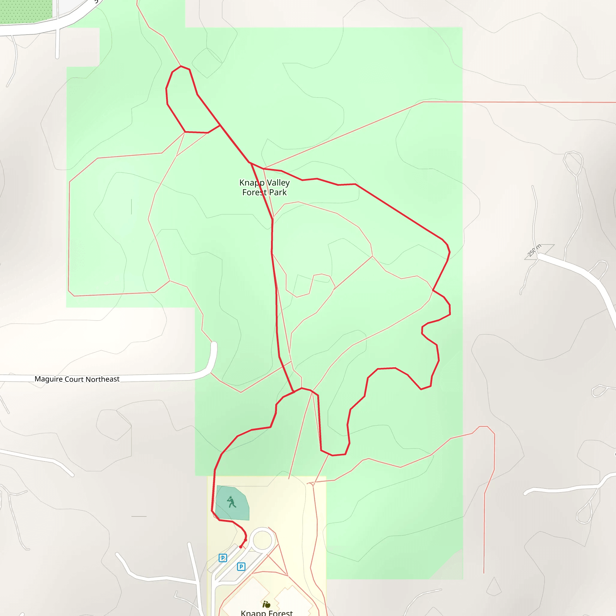 Knapp Valley Forest Park Loop mobile static map