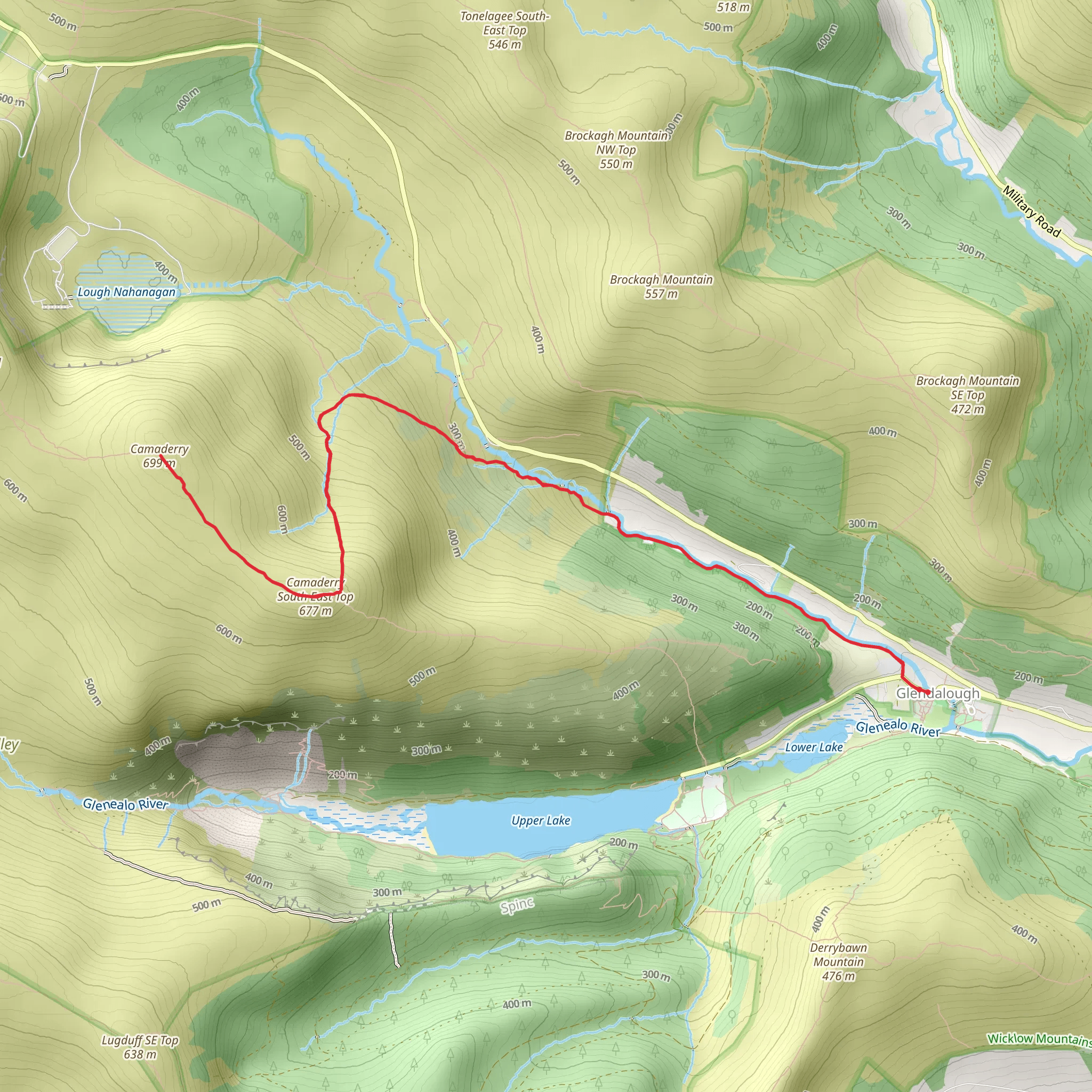 Camaderry from Glendalough mobile static map