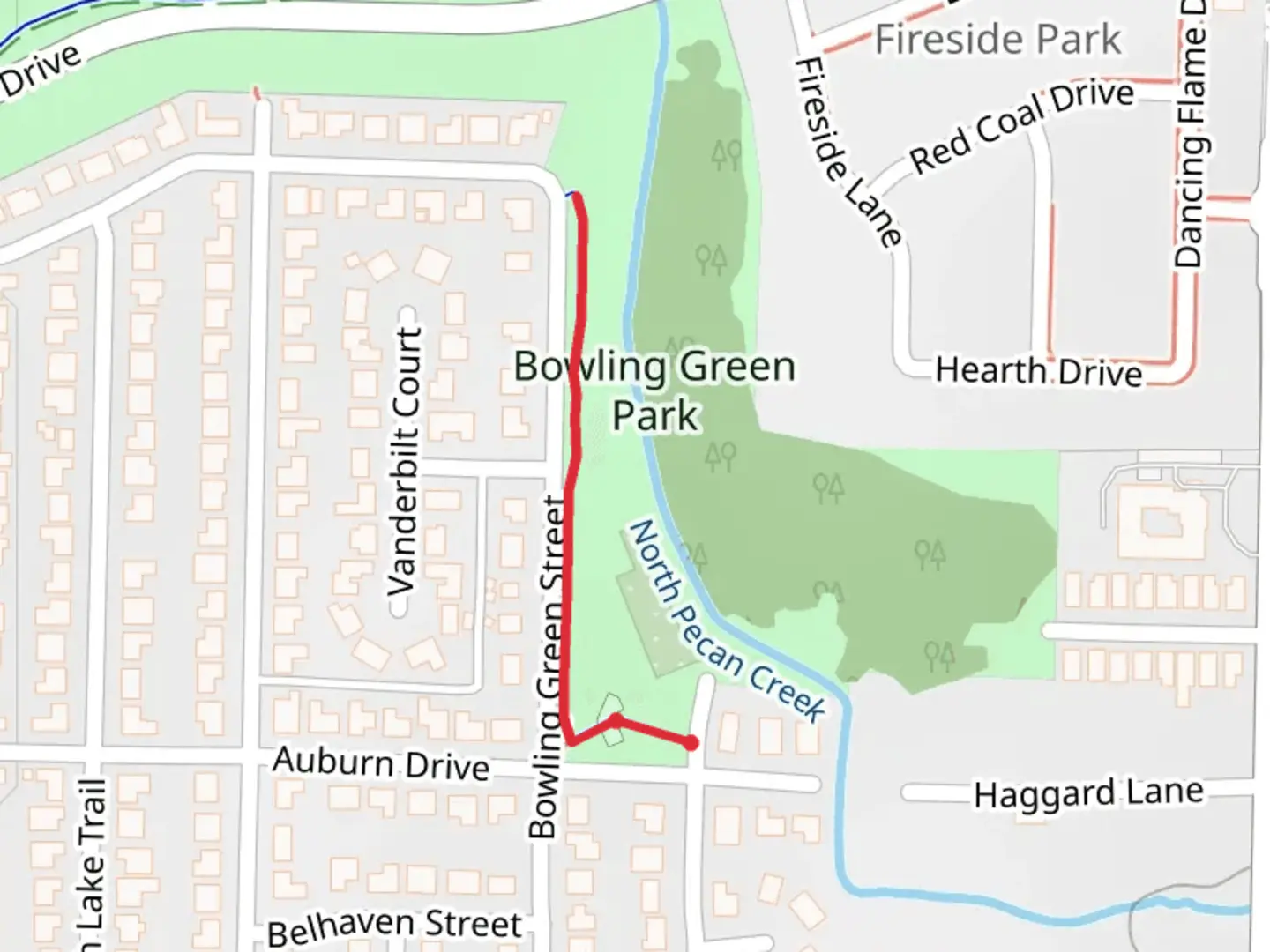 An image depicting the trail Bowling Green Park Trail and its surrounding area.