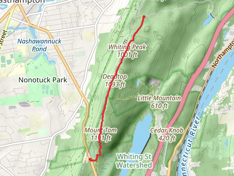 Mount Tom, Deadtop and Whiting Peak Trail via NET Trail