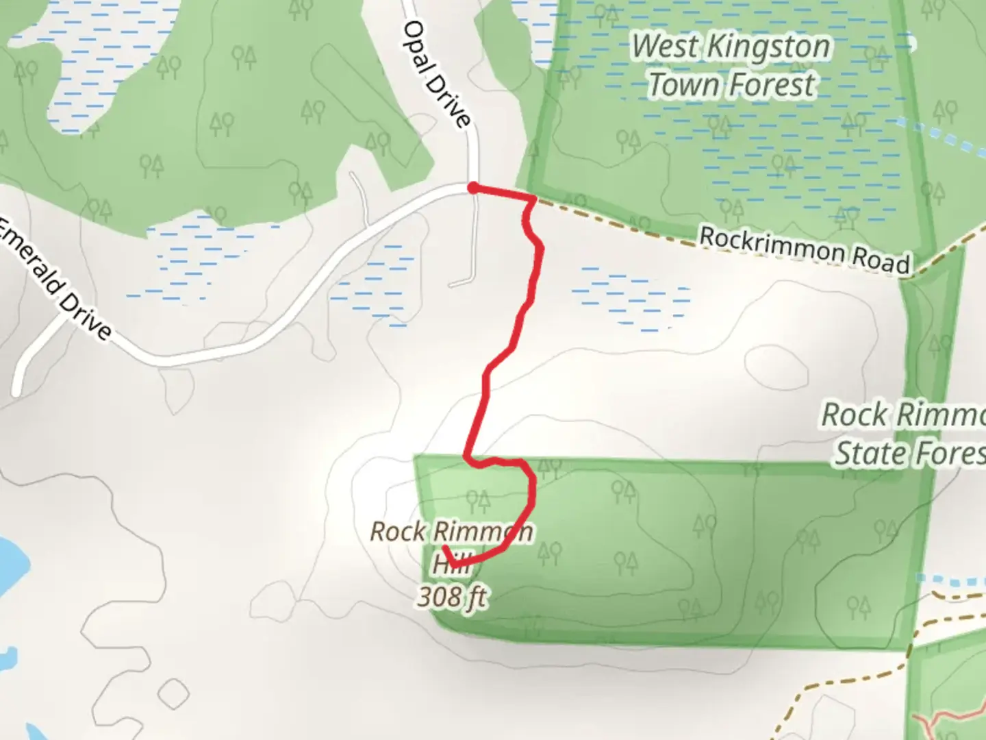 An image depicting the trail Rock Rimmon Hill Trail and its surrounding area.