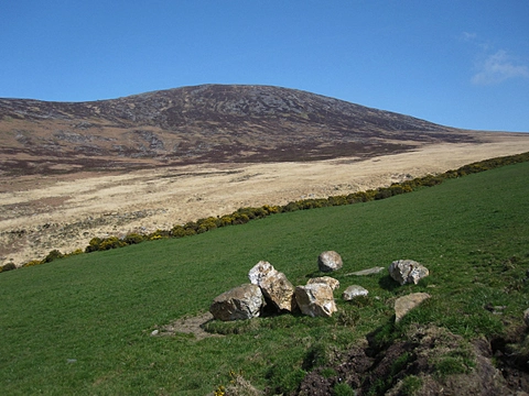 An image depicting the trail Blackstairs Mountain from North and its surrounding area.