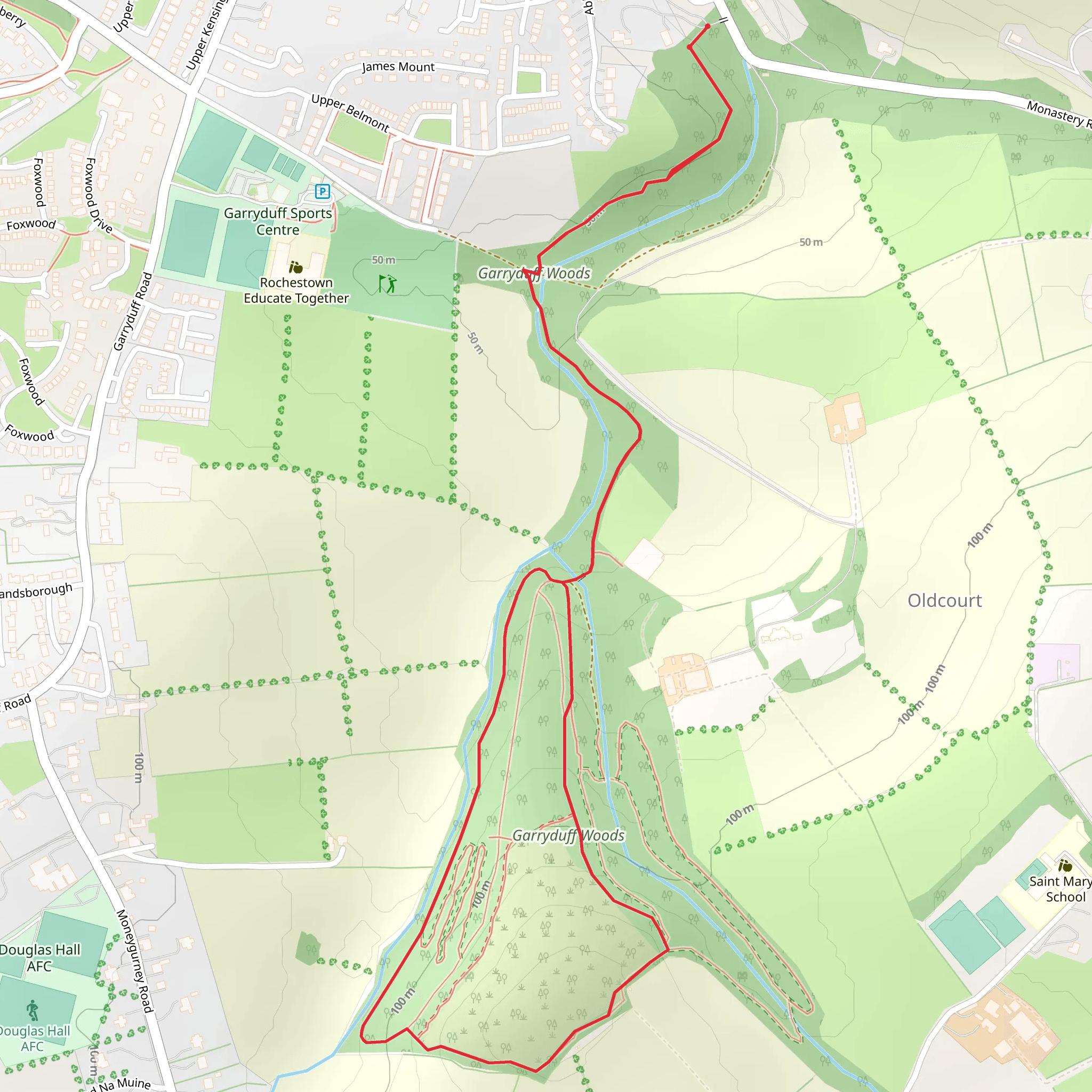Garryduff Woods Loop mobile static map