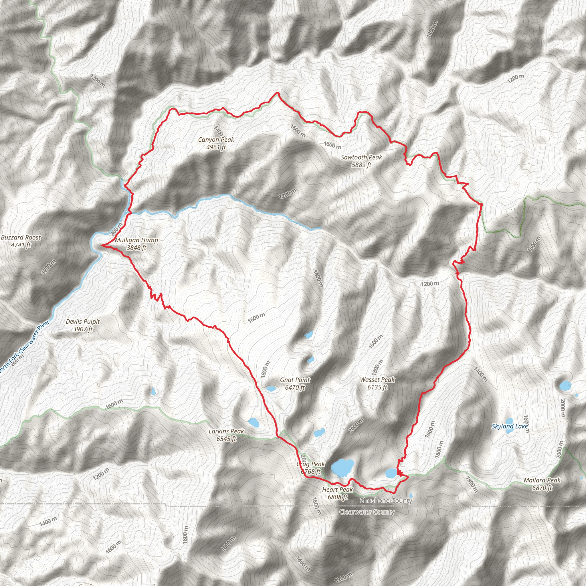 Fawn Lake, Larkins Creek and Surveyor's Ridge Loop Trail mobile static map