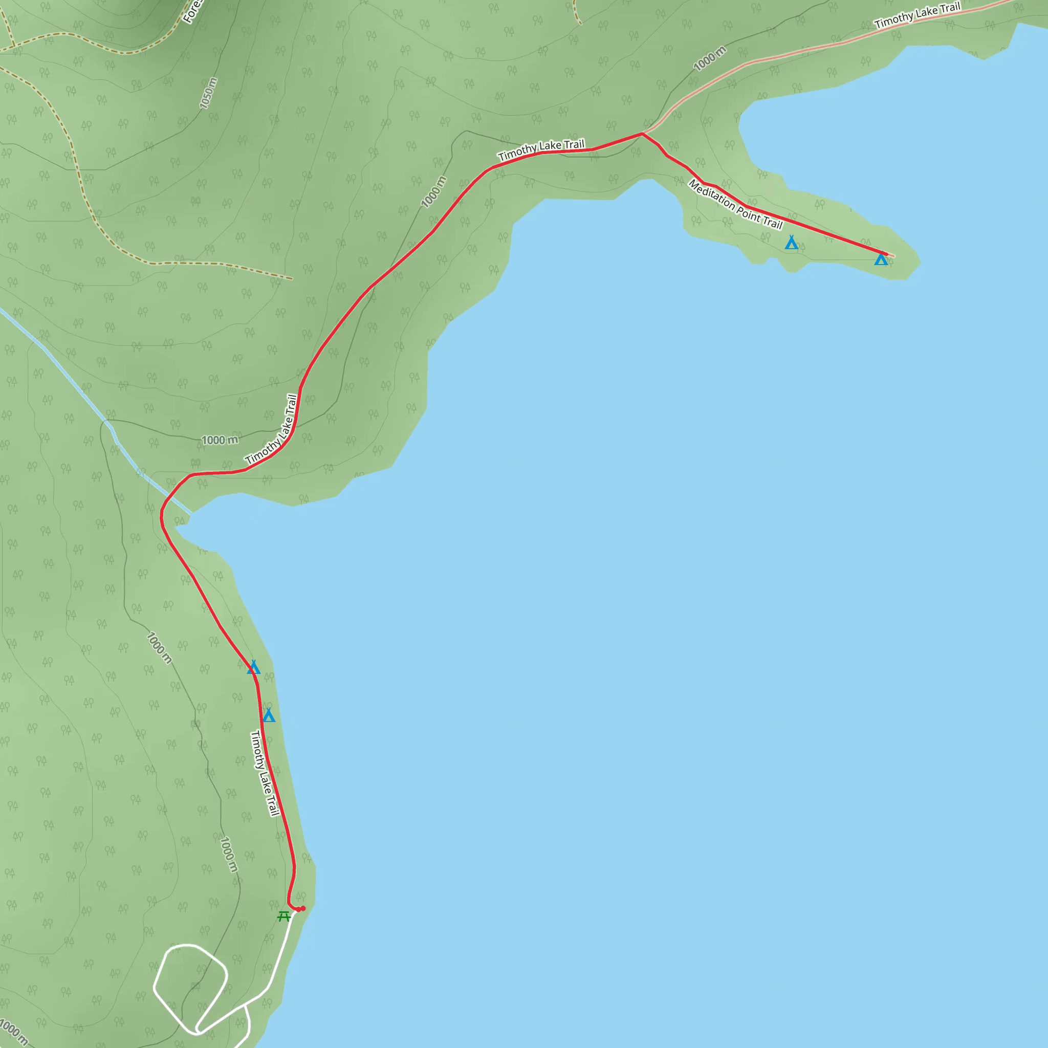 Meditation Point via Timothy Lake Trail mobile static map