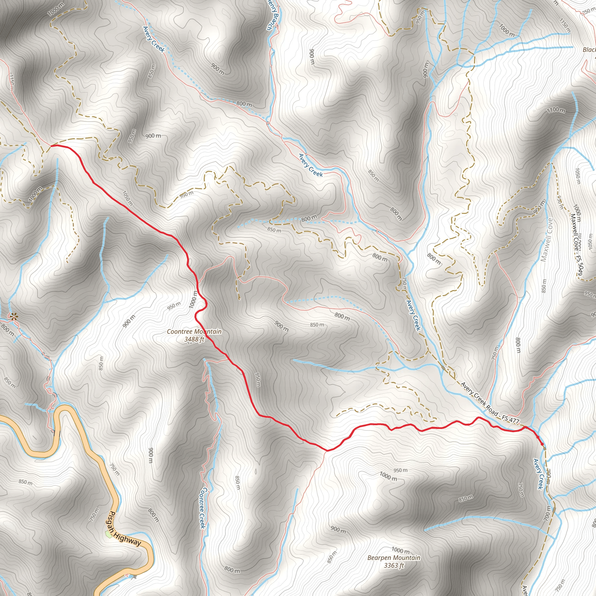 Bennett Gap Trail mobile static map