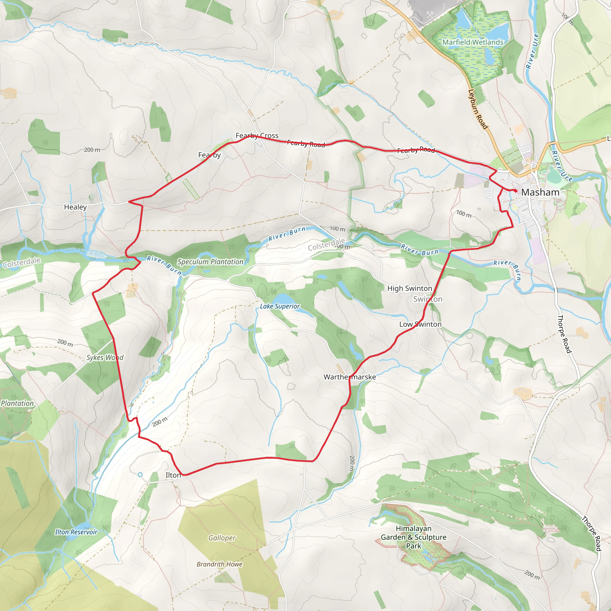 Masham to Ilton Loop mobile static map