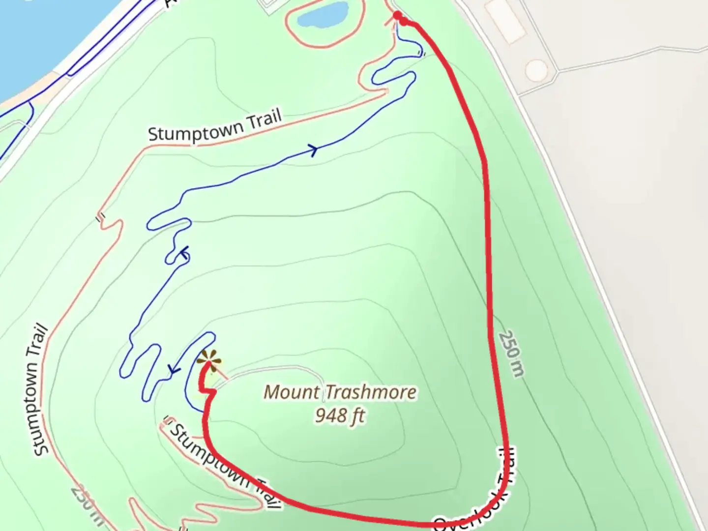 An image depicting the trail Overlook Trail and its surrounding area.