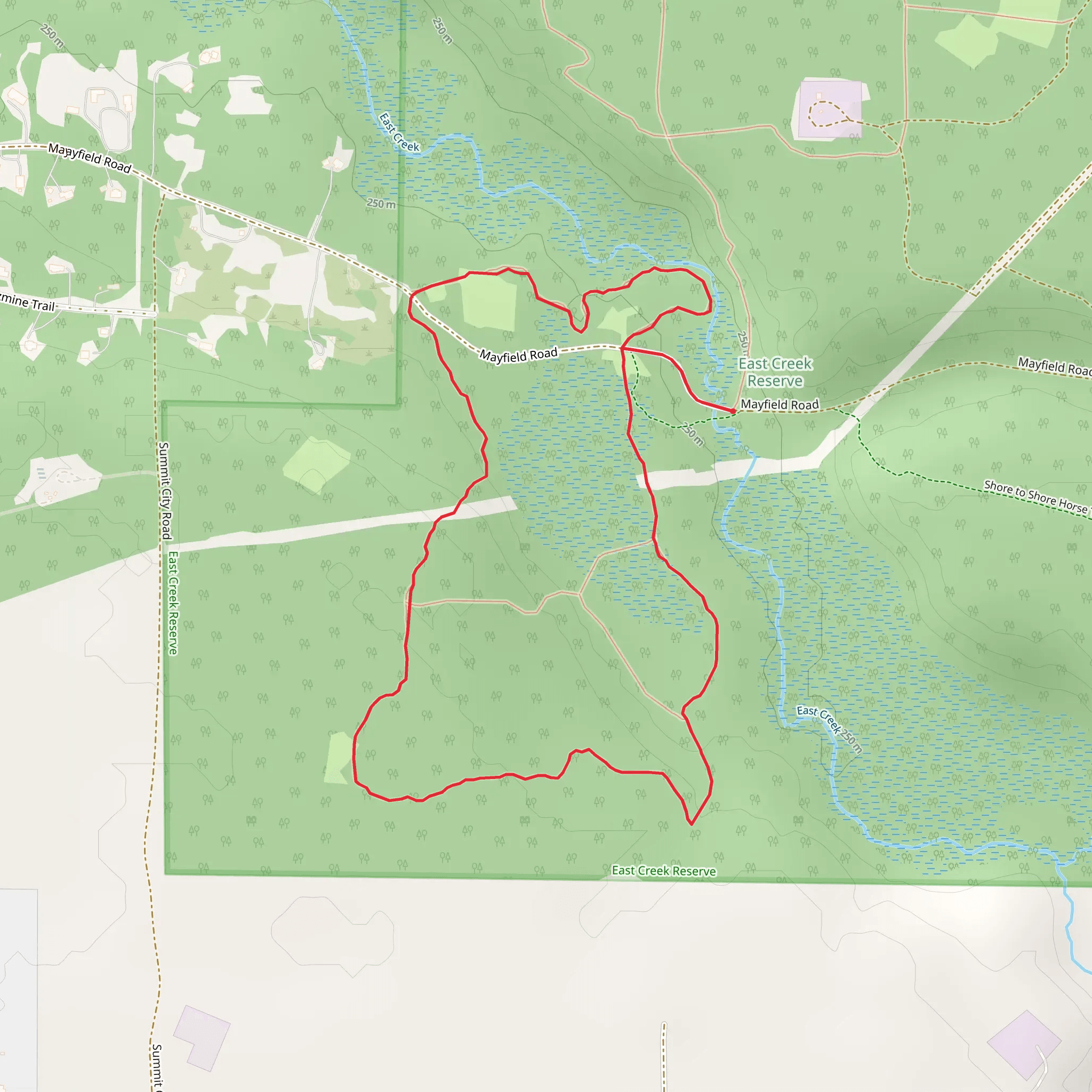 East Creek Reserve Loop mobile static map
