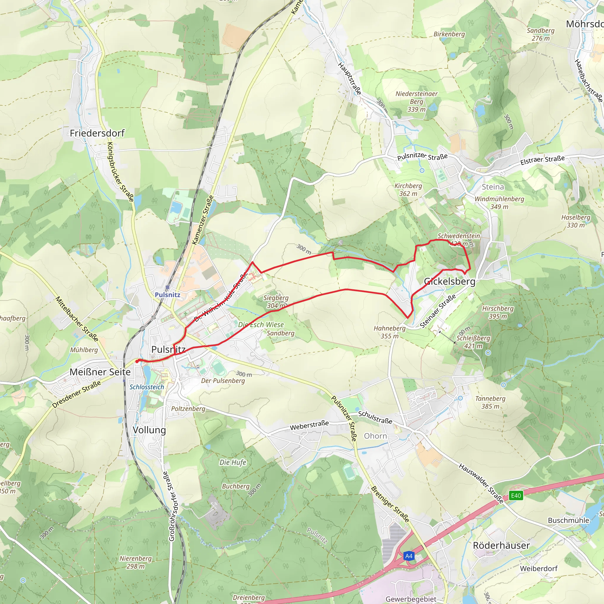 Schwedenstein Loop via Kamenz Kuhstall mobile static map