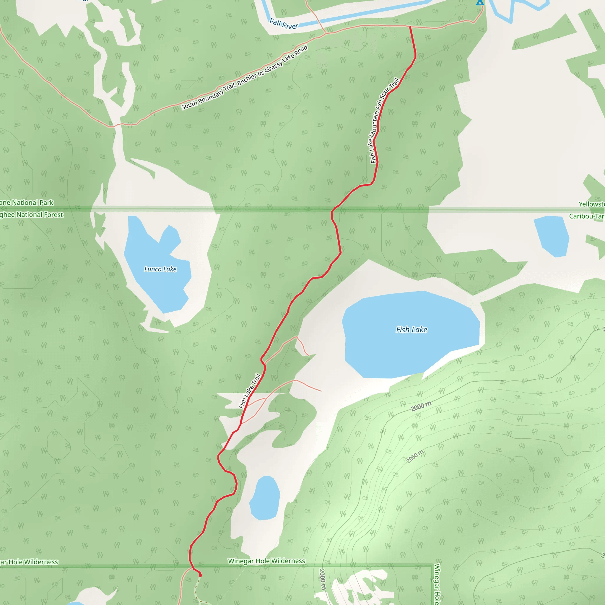 Fish Lake - Mountain Ash Spur Trail mobile static map