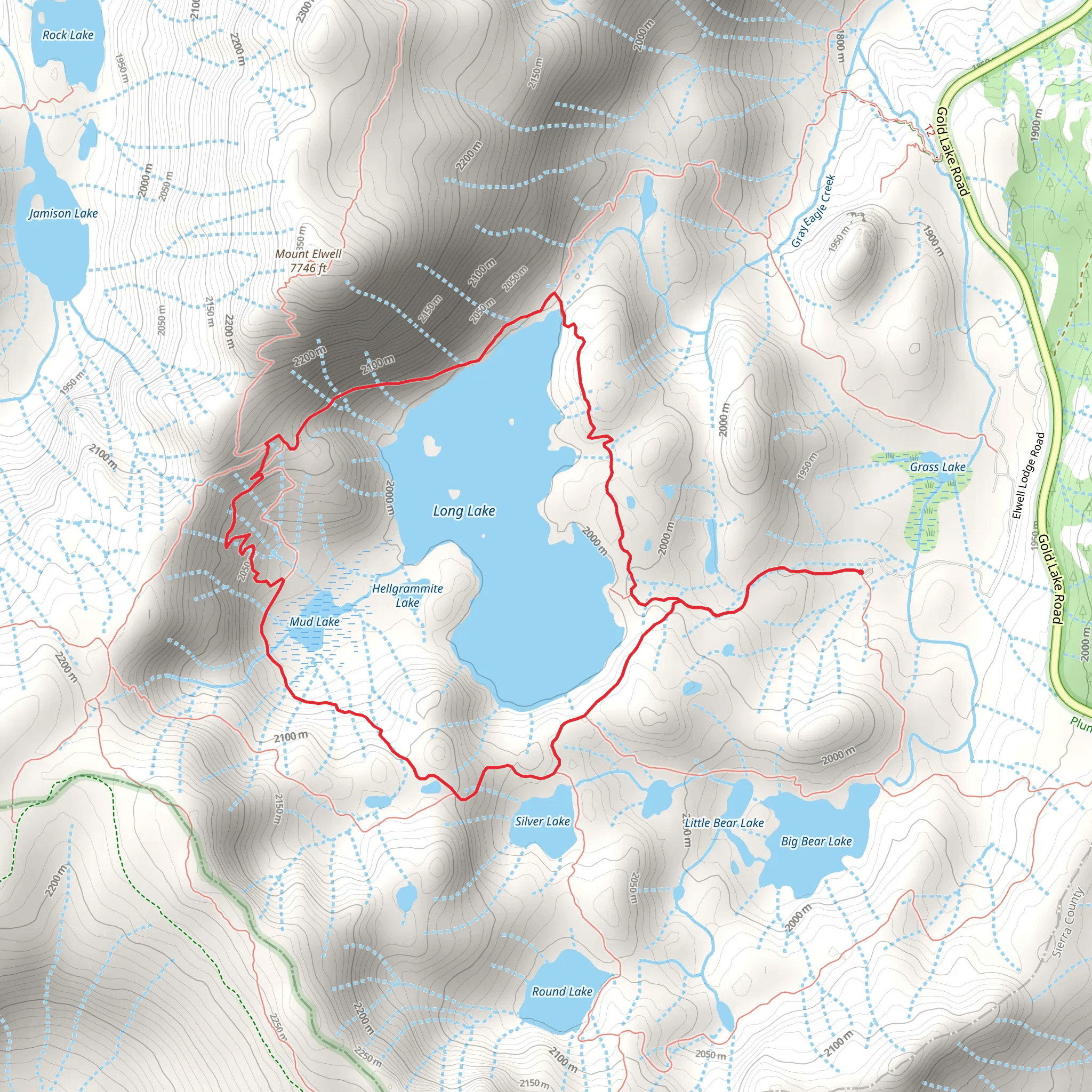 Silver Lake, Mud Lake and Long Lake Loop Trail mobile static map